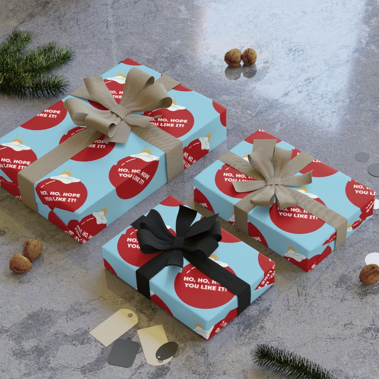 Ho Ho Hope You Like It | Christmas Gift Wrapping Paper Rolls, 1pc