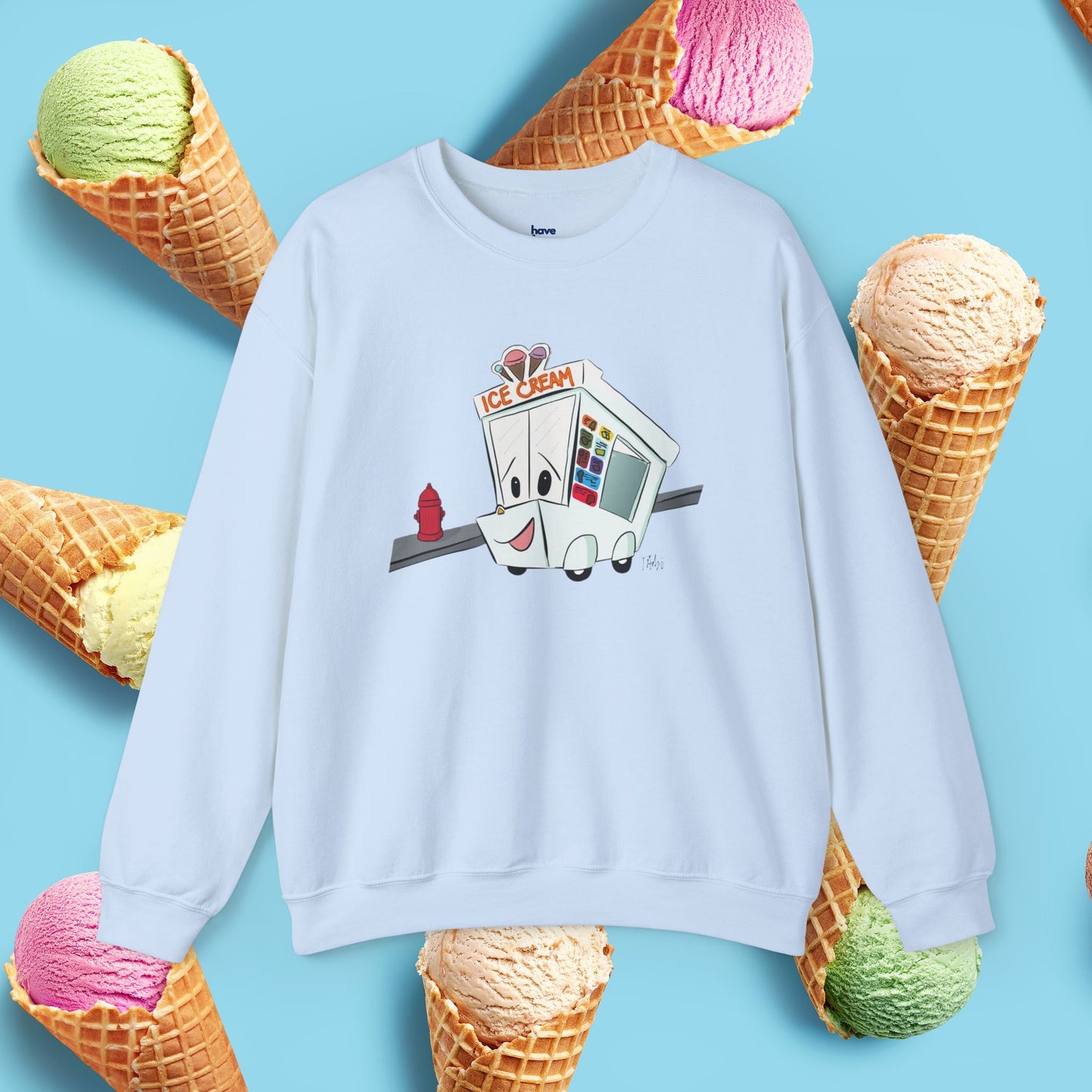 Sundae Driver | Unisex Heavy Blend™ Crewneck Sweatshirt - Sweatshirt | A quirky, joy-filled design from Have Fun Spread Joy.