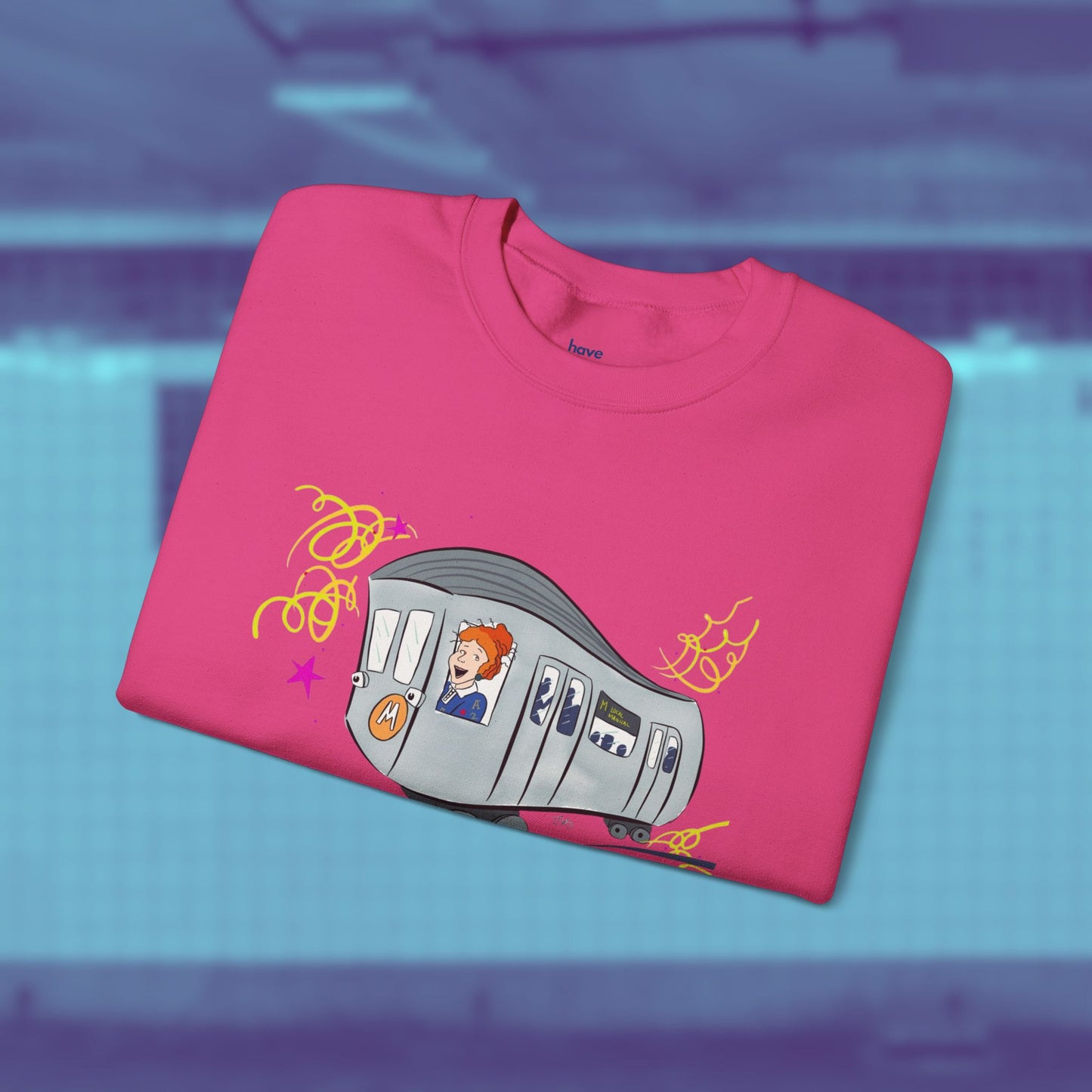 Your Magical Commute | Unisex Heavy Blend™ Crewneck Sweatshirt - Sweatshirt | A quirky, joy-filled design from Have Fun Spread Joy.