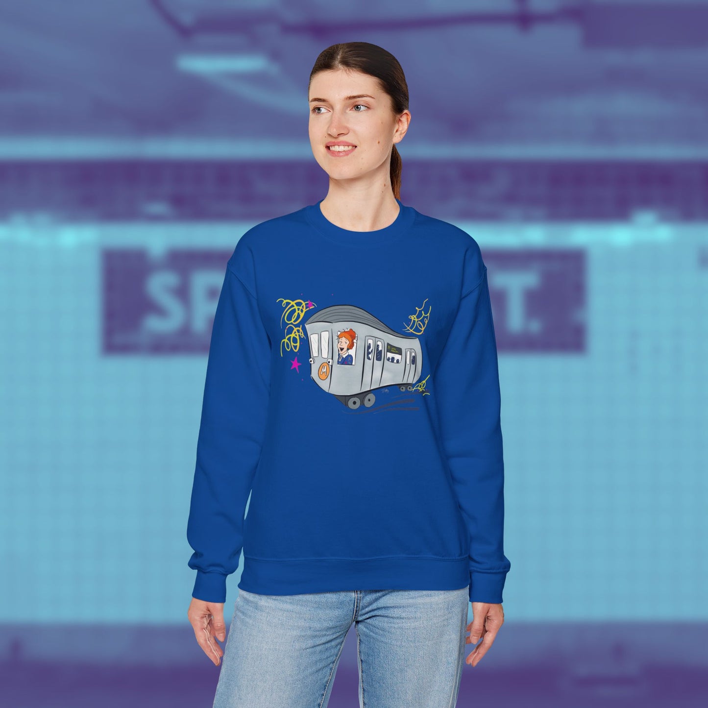 Your Magical Commute | Unisex Heavy Blend™ Crewneck Sweatshirt - Sweatshirt | A quirky, joy-filled design from Have Fun Spread Joy.
