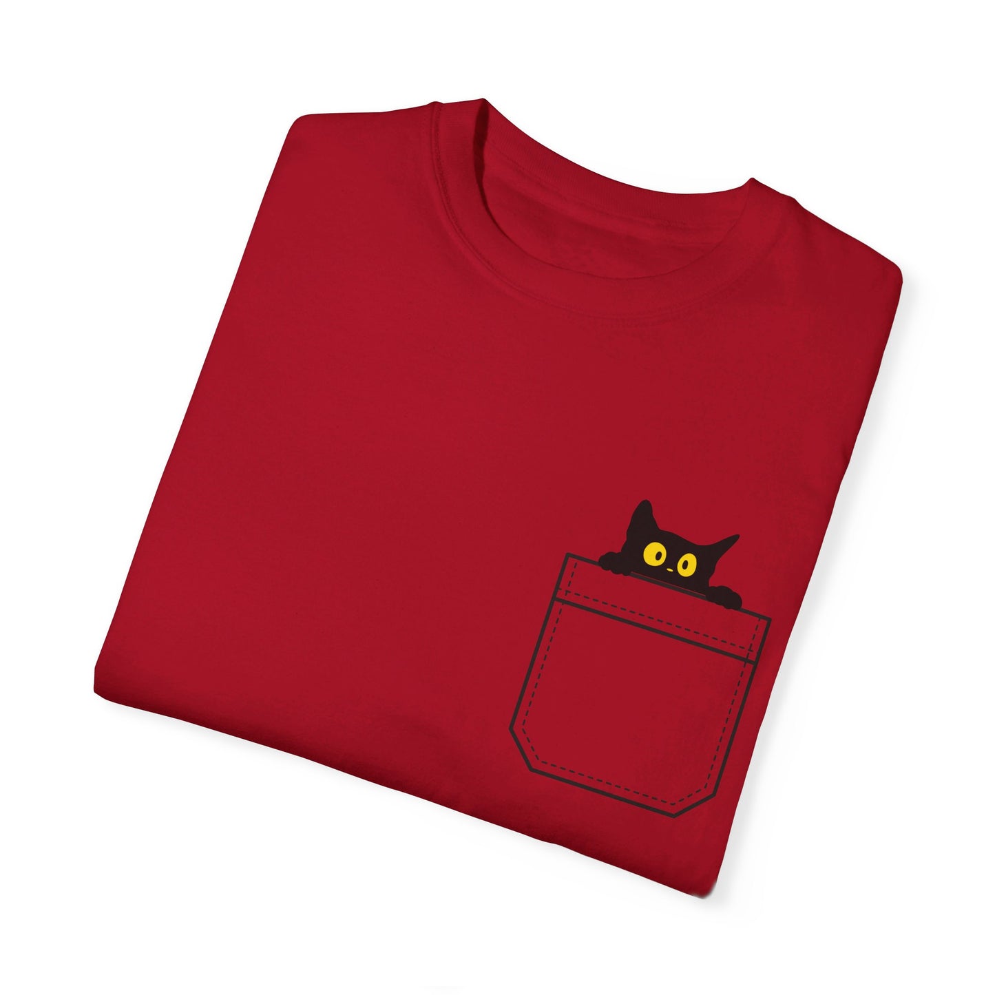 Pocket Cat T-Shirt | Unisex Garment-Dyed T-shirt
