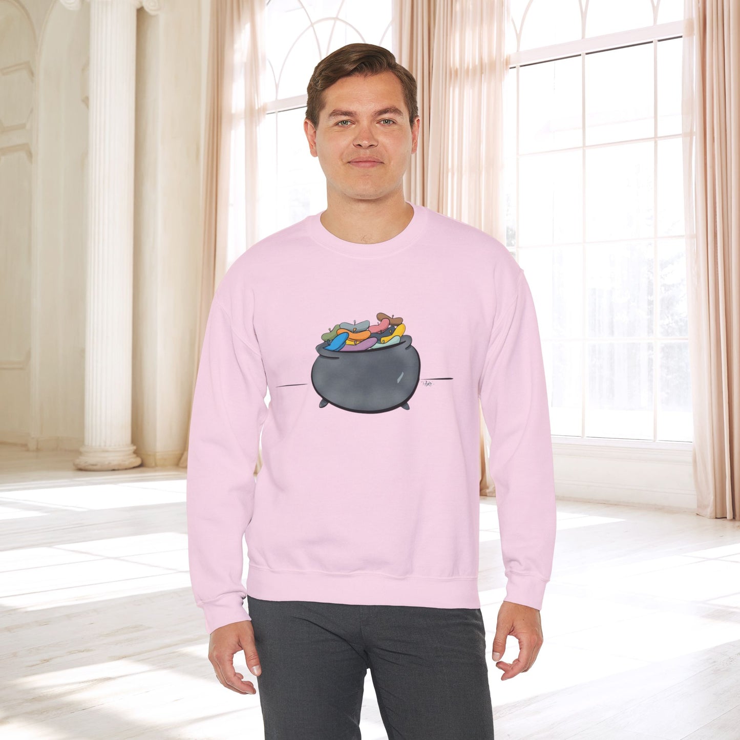 Pot O’Berets | Unisex Heavy Blend™ Crewneck Sweatshirt - Sweatshirt | A quirky, joy-filled design from Have Fun Spread Joy.