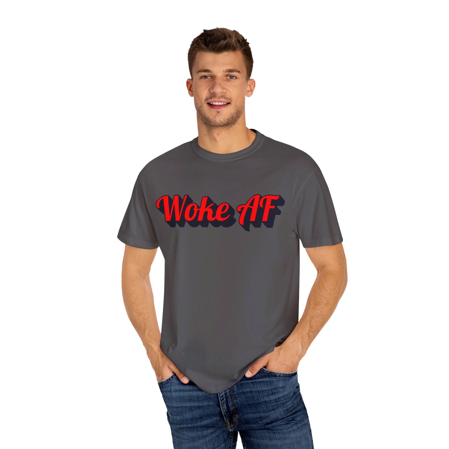 Woke AF Unisex T-Shirt - T-Shirt | A quirky, joy-filled design from Have Fun Spread Joy.