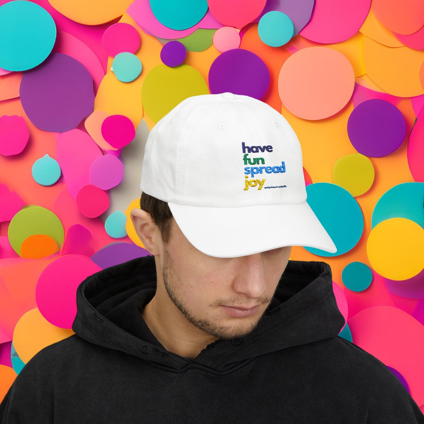 Have Fun Spread Joy Hat - Hats | A quirky, joy-filled design from Have Fun Spread Joy.