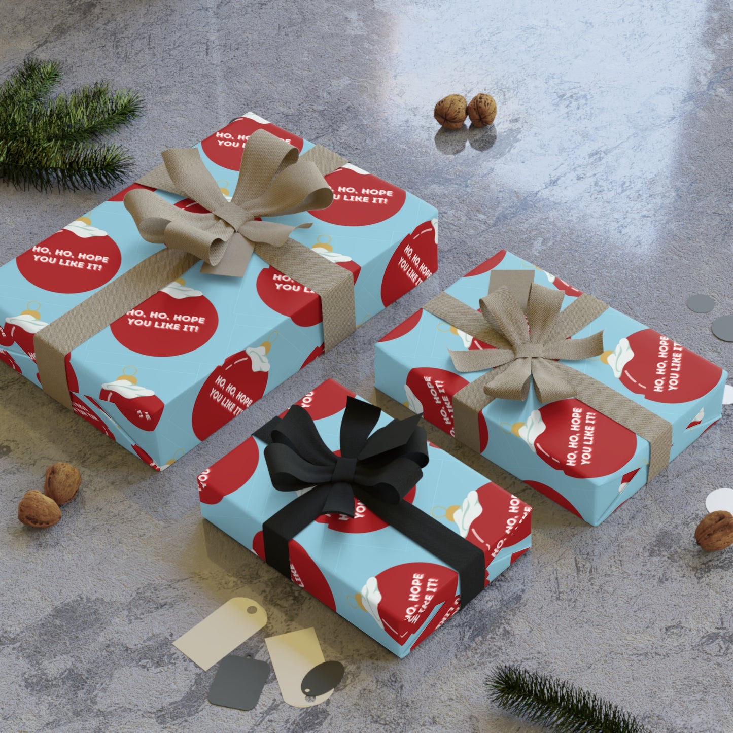 Ho Ho Hope You Like It | Christmas Gift Wrapping Paper Rolls, 1pc