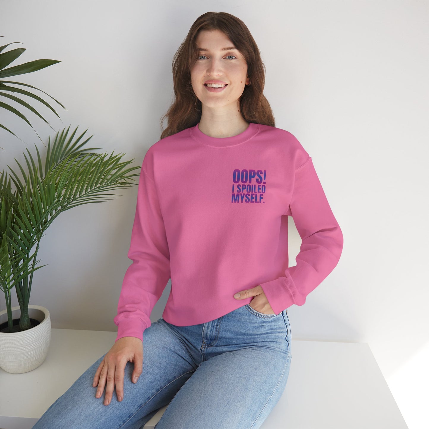 Embroidered Crewneck Sweatshirt - Oops! I spoiled myself.