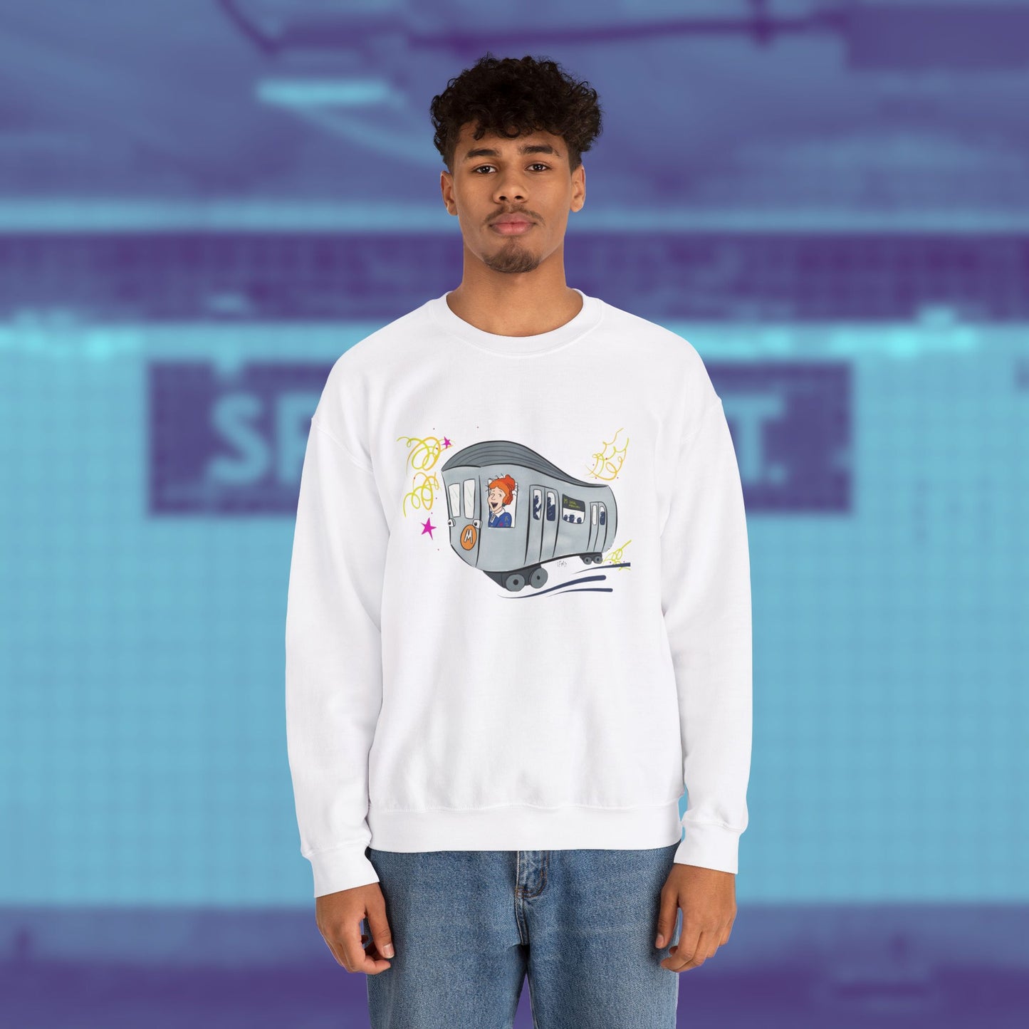 Your Magical Commute | Unisex Heavy Blend™ Crewneck Sweatshirt - Sweatshirt | A quirky, joy-filled design from Have Fun Spread Joy.