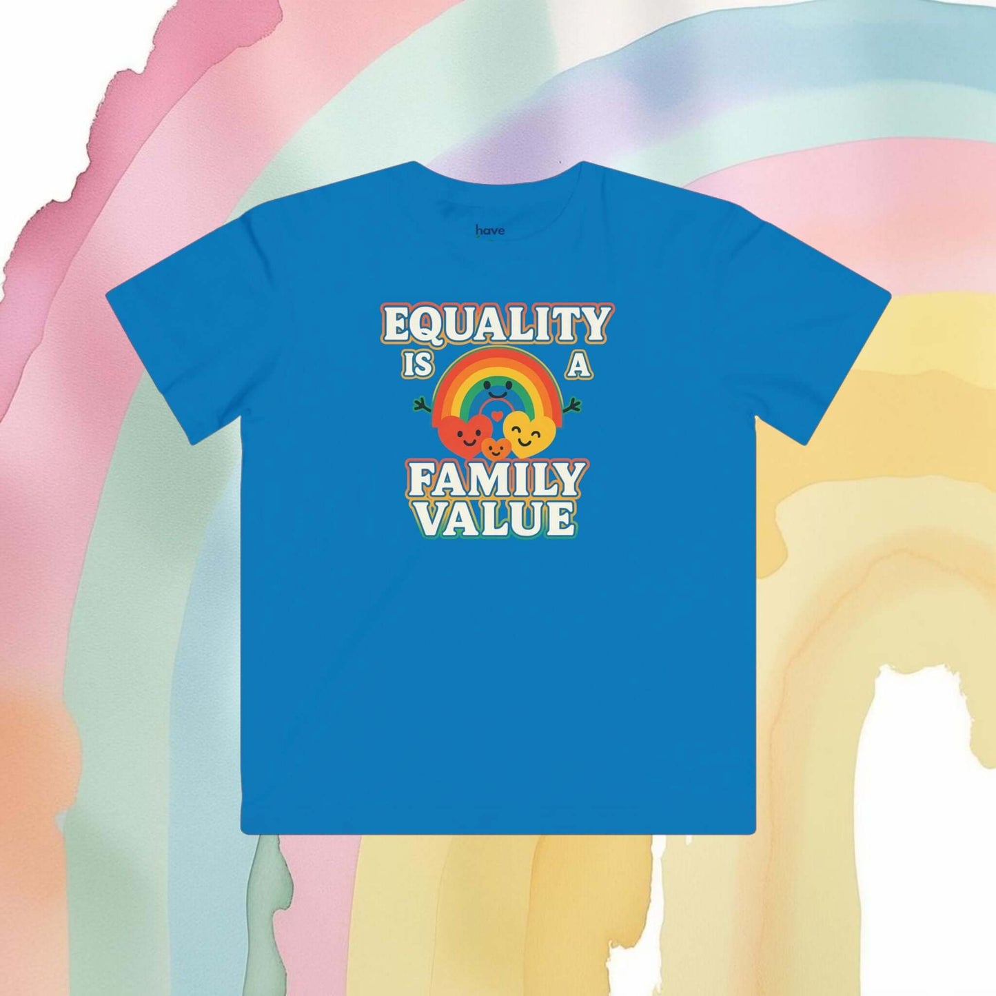 Equality Is a Family Value – Kids' Retro Rainbow Pride T-Shirt - Kids clothes | A quirky, joy-filled design from Have Fun Spread Joy.