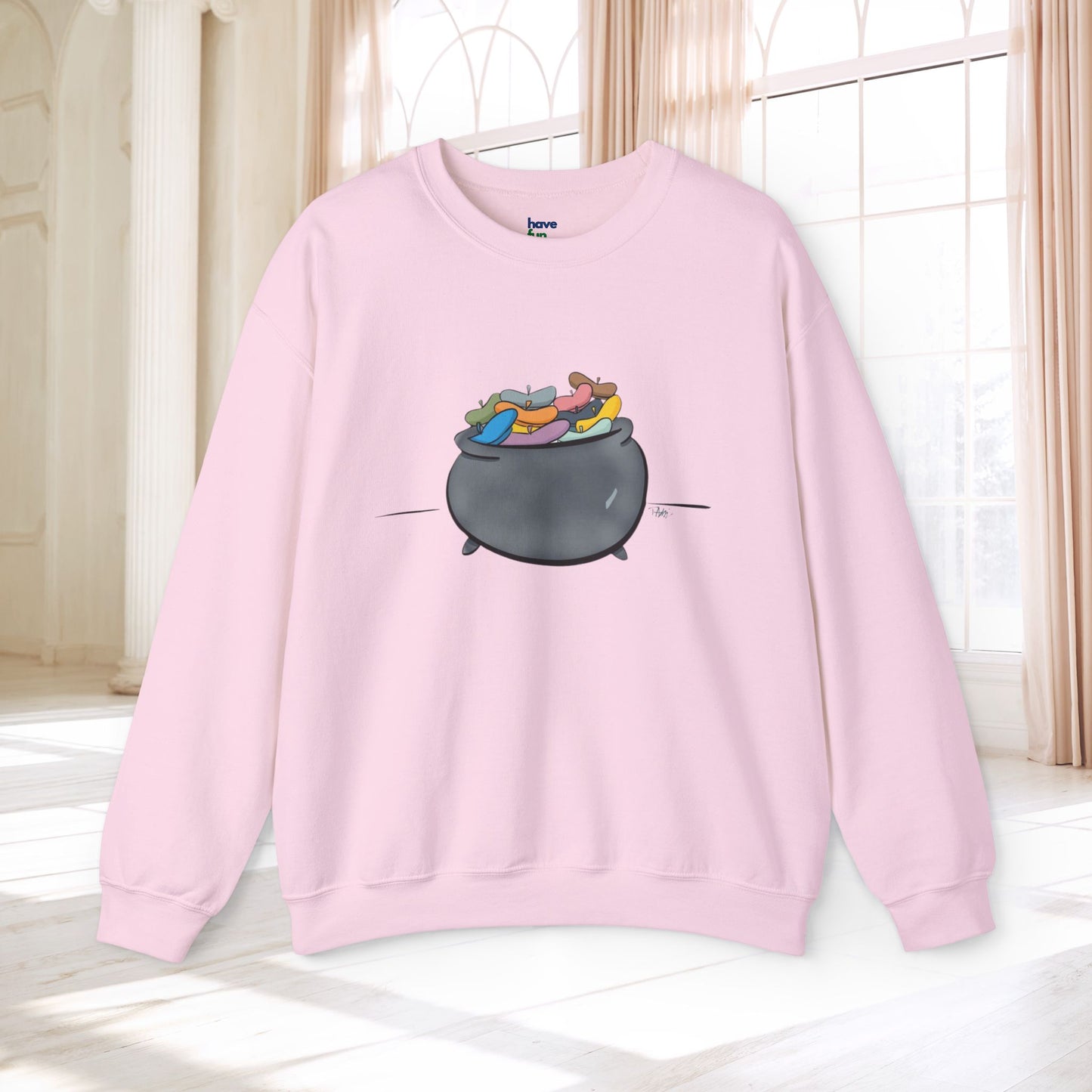 Pot O’Berets | Unisex Heavy Blend™ Crewneck Sweatshirt - Sweatshirt | A quirky, joy-filled design from Have Fun Spread Joy.