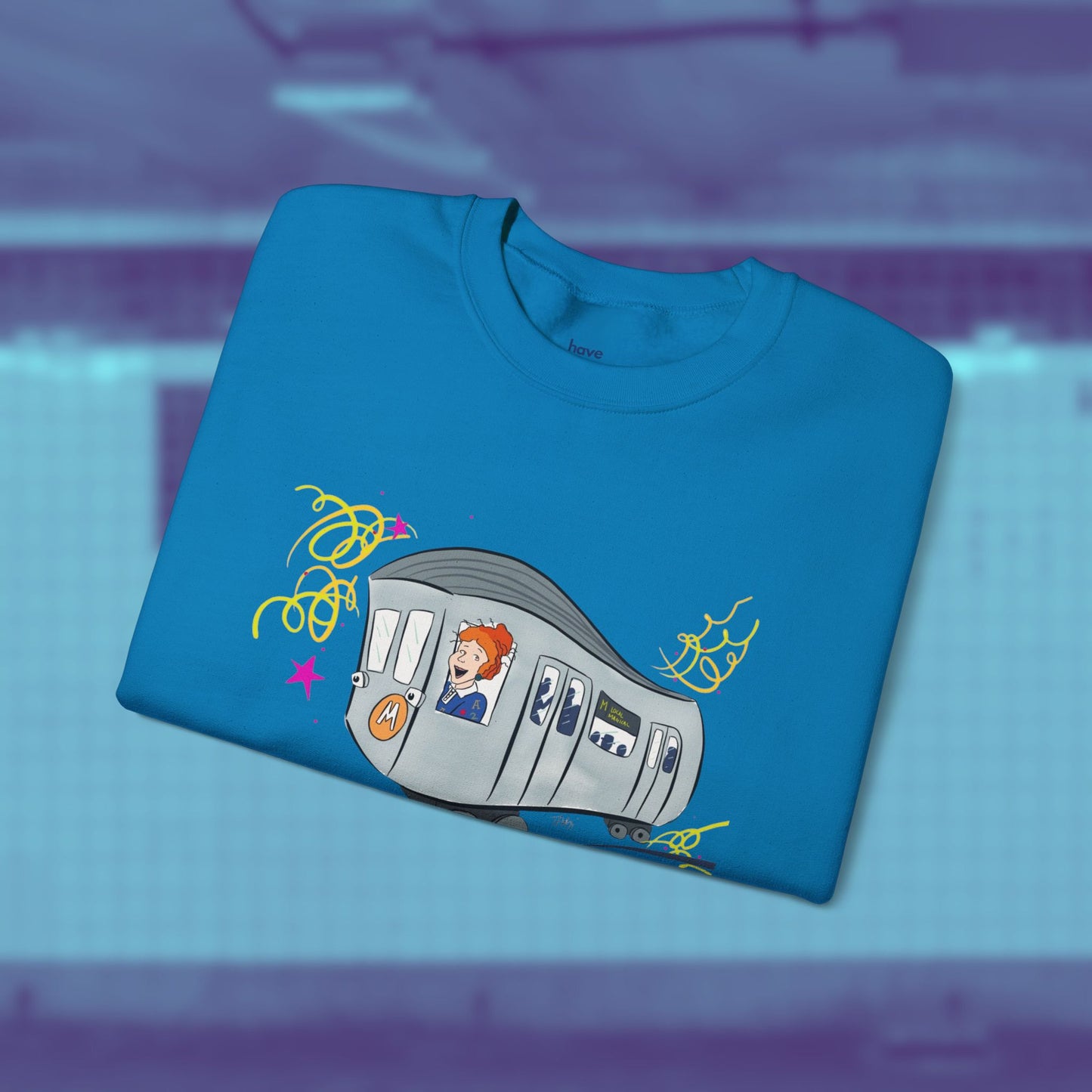 Your Magical Commute | Unisex Heavy Blend™ Crewneck Sweatshirt - Sweatshirt | A quirky, joy-filled design from Have Fun Spread Joy.