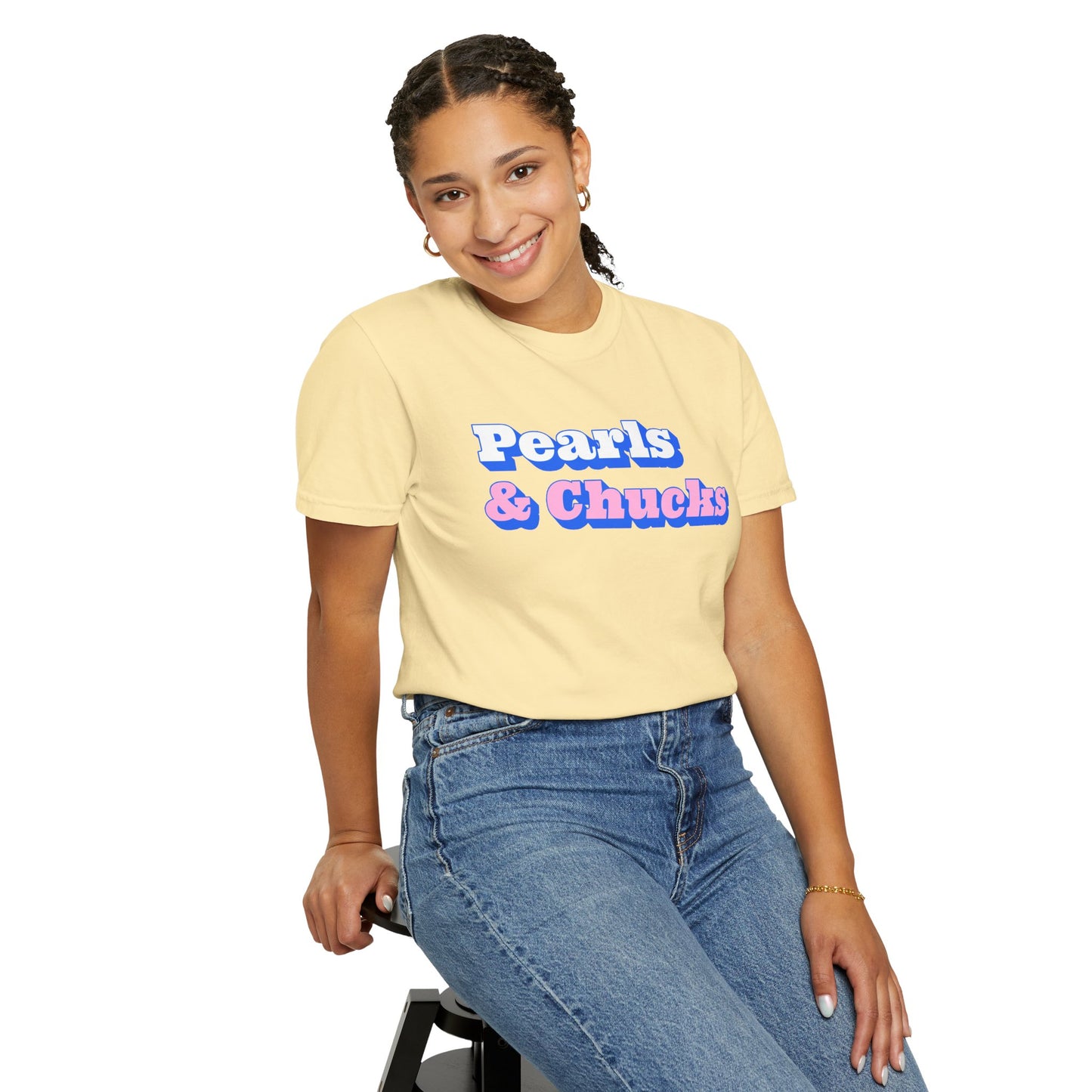 Pearls & Chucks General (Unisex Garment-Dyed T-shirt)