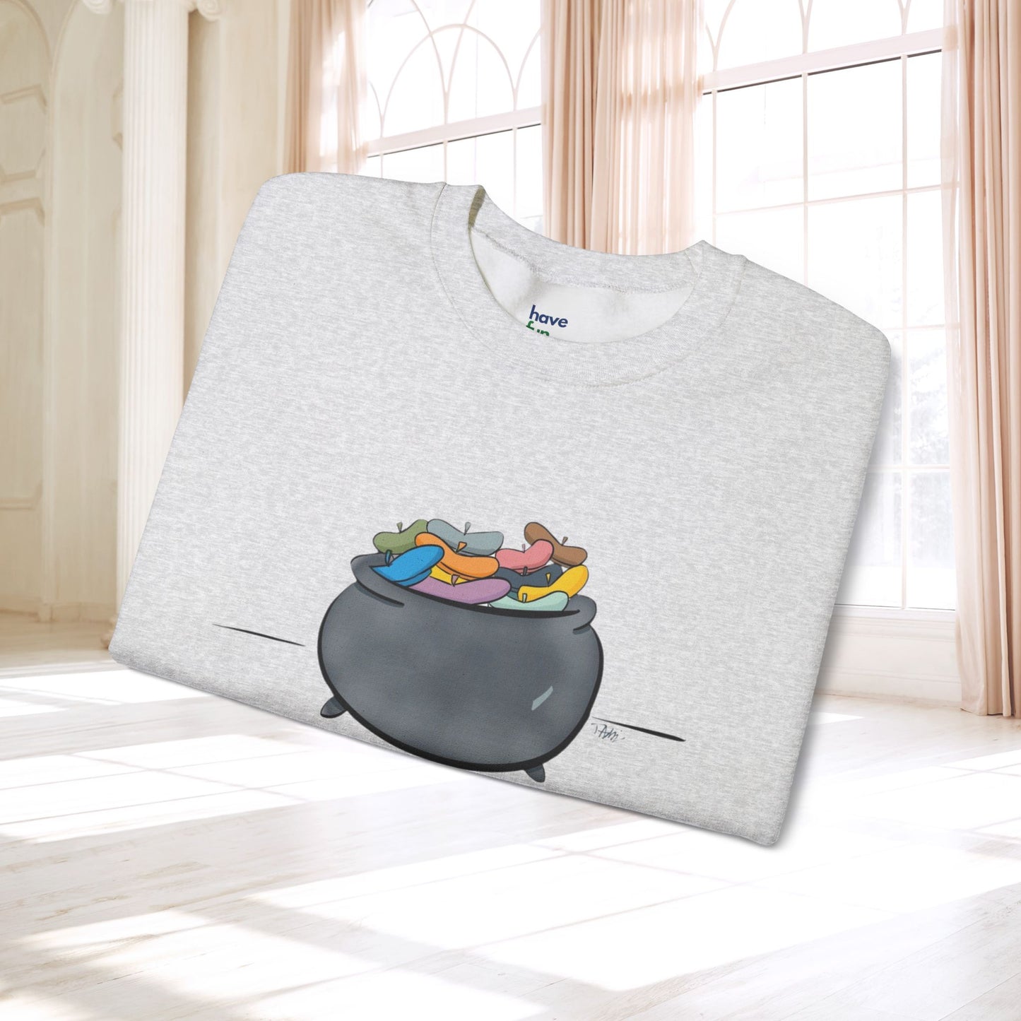 Pot O’Berets | Unisex Heavy Blend™ Crewneck Sweatshirt - Sweatshirt | A quirky, joy-filled design from Have Fun Spread Joy.