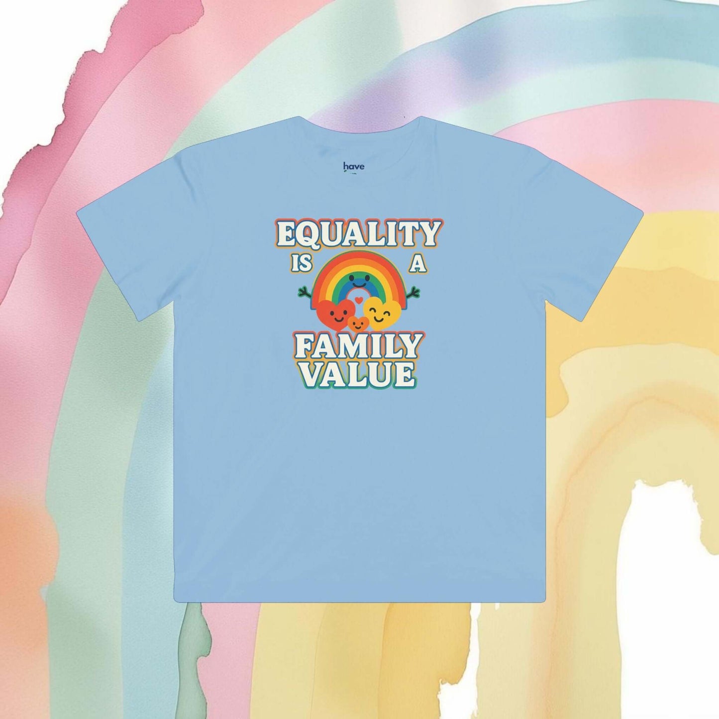 Equality Is a Family Value – Kids' Retro Rainbow Pride T-Shirt - Kids clothes | A quirky, joy-filled design from Have Fun Spread Joy.