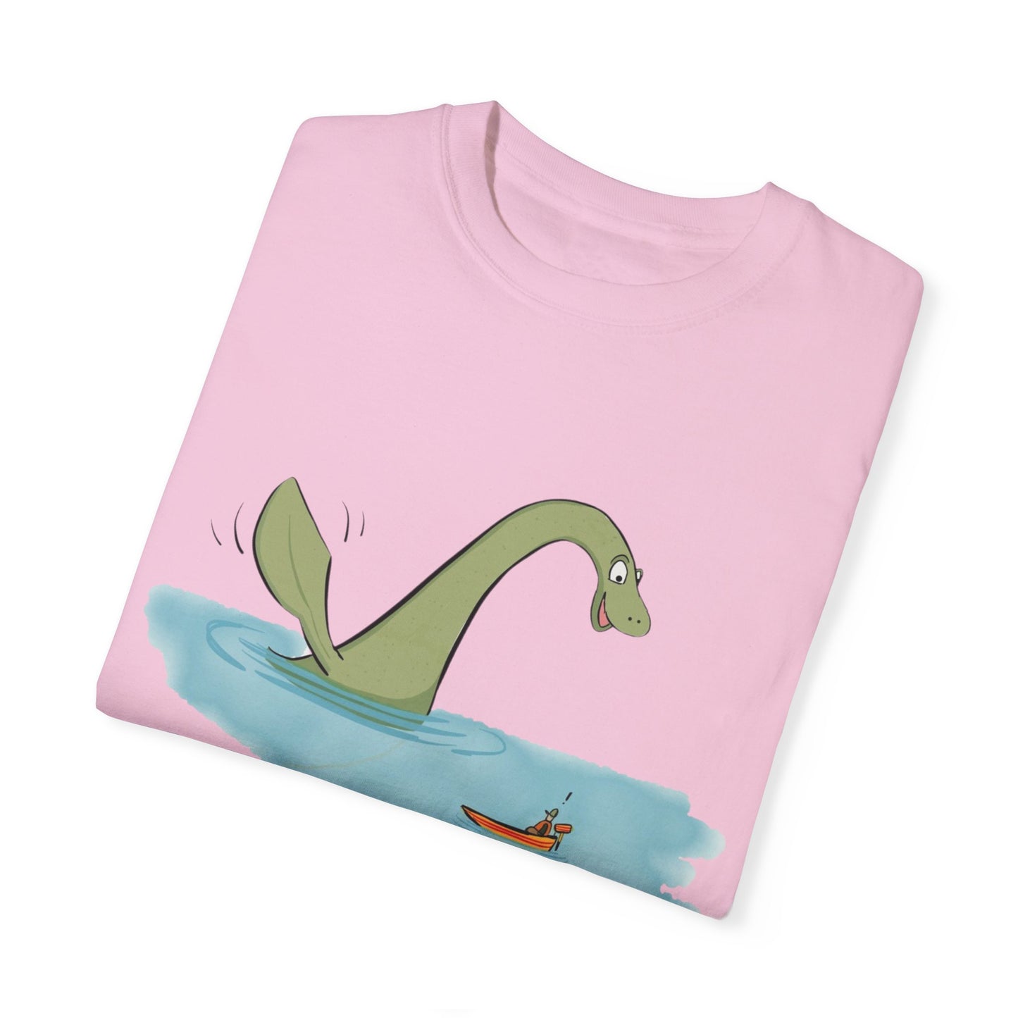 Loch Ness Monster Says Hi Illustrated | Unisex Garment-Dyed T-shirt