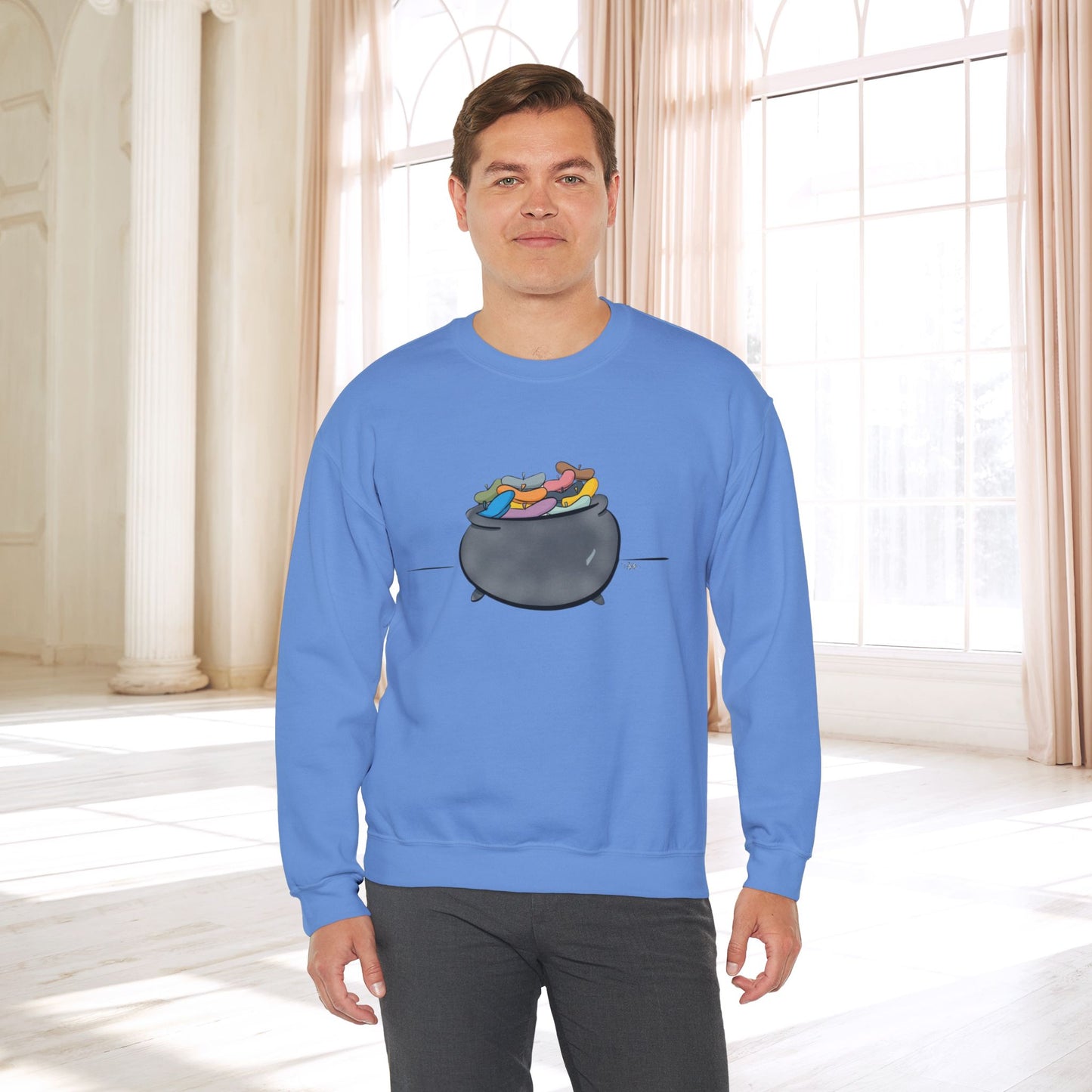 Pot O’Berets | Unisex Heavy Blend™ Crewneck Sweatshirt - Sweatshirt | A quirky, joy-filled design from Have Fun Spread Joy.
