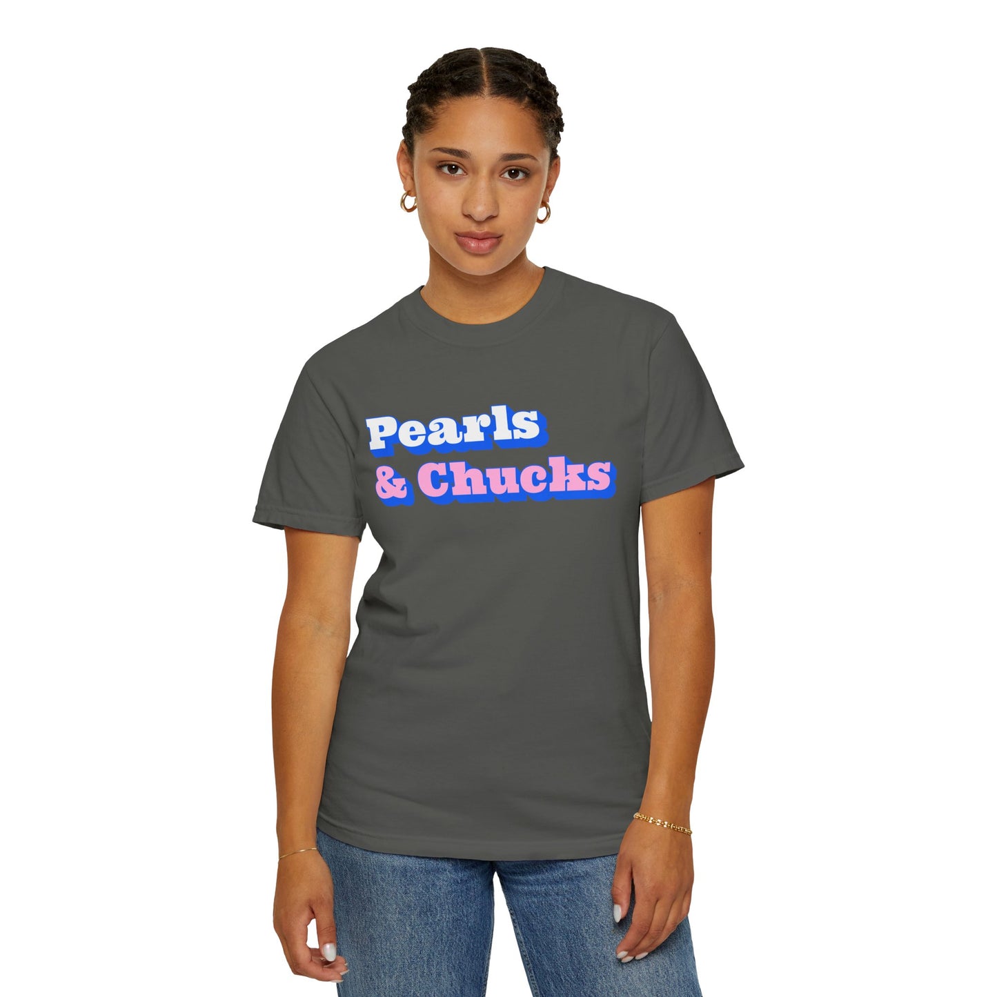 Pearls & Chucks General (Unisex Garment-Dyed T-shirt)