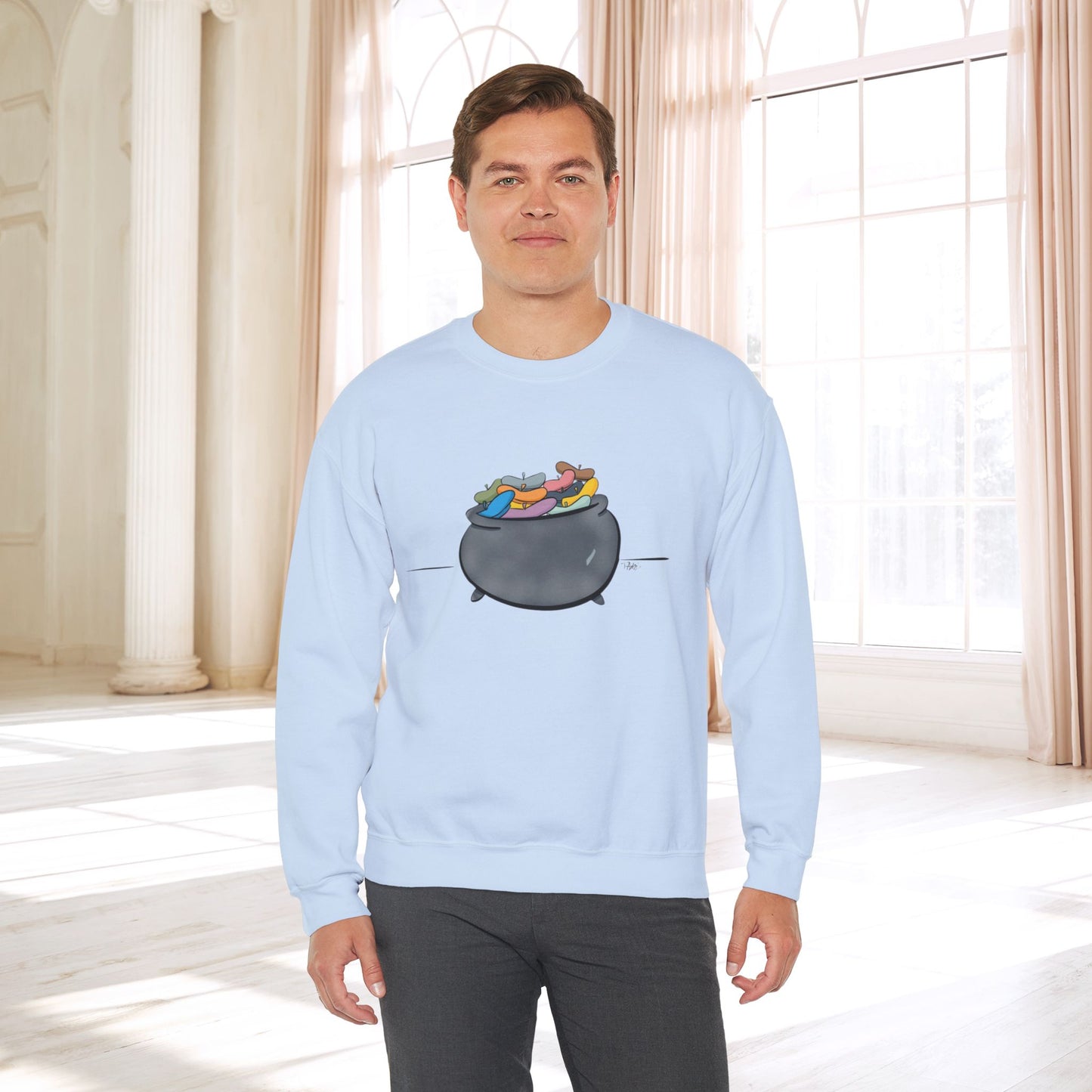 Pot O’Berets | Unisex Heavy Blend™ Crewneck Sweatshirt - Sweatshirt | A quirky, joy-filled design from Have Fun Spread Joy.