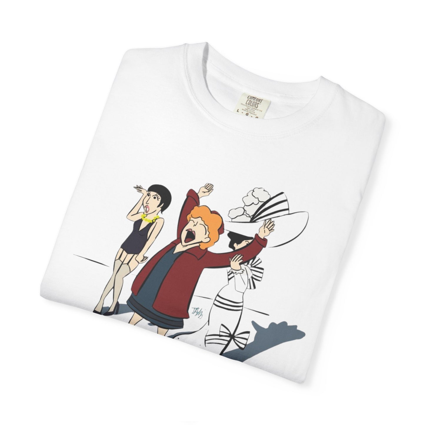 Classic Broadway Divas Illustrated | Unisex Garment-Dyed T-shirt - T-Shirt | A quirky, joy-filled design from Have Fun Spread Joy.