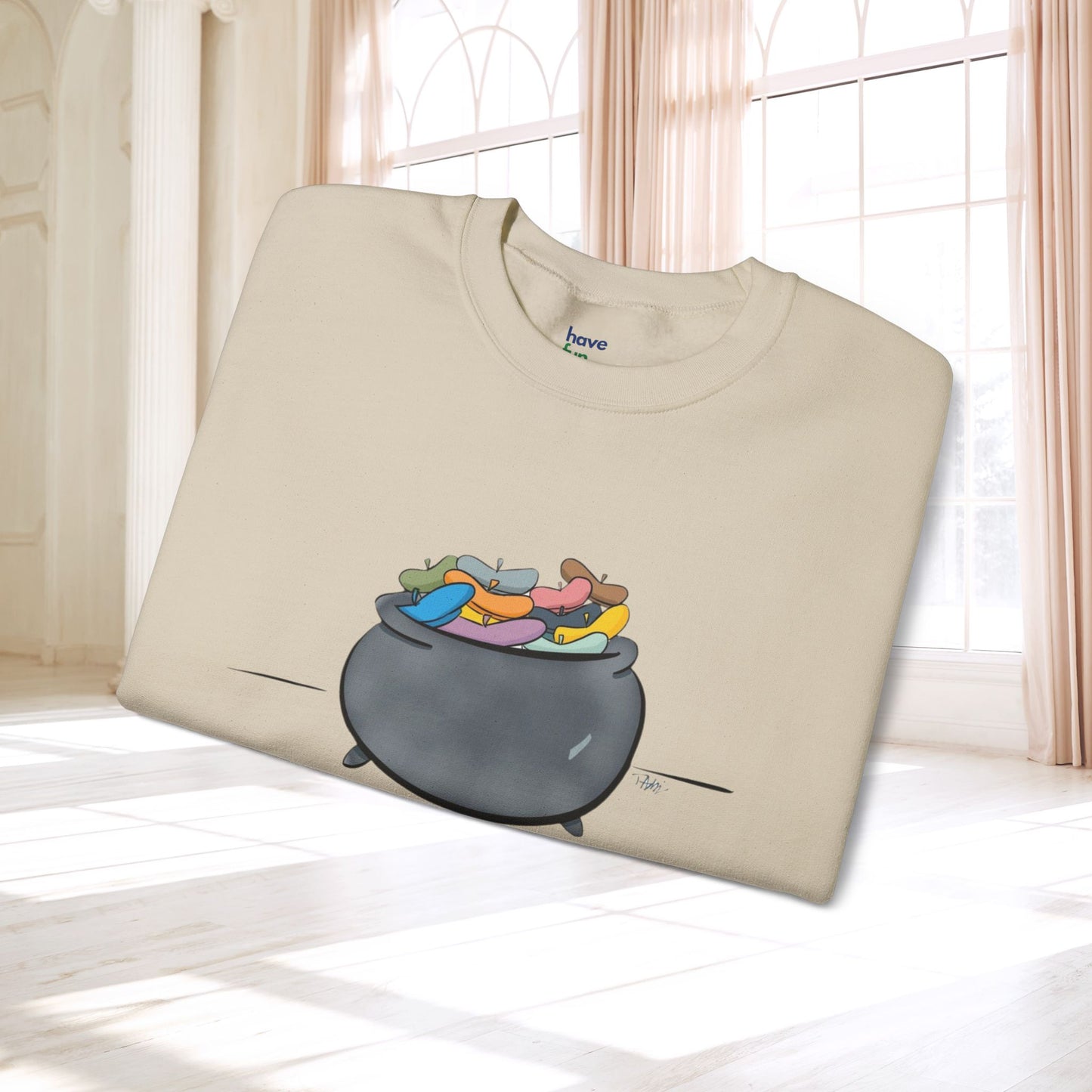Pot O’Berets | Unisex Heavy Blend™ Crewneck Sweatshirt - Sweatshirt | A quirky, joy-filled design from Have Fun Spread Joy.