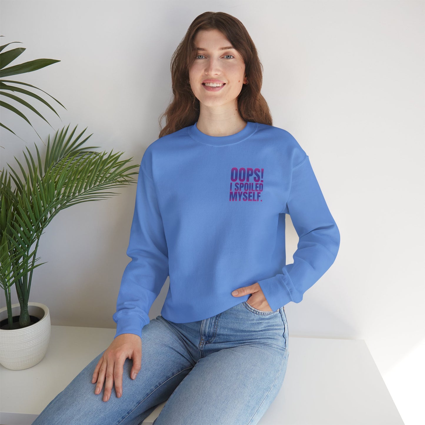Embroidered Crewneck Sweatshirt - Oops! I spoiled myself.