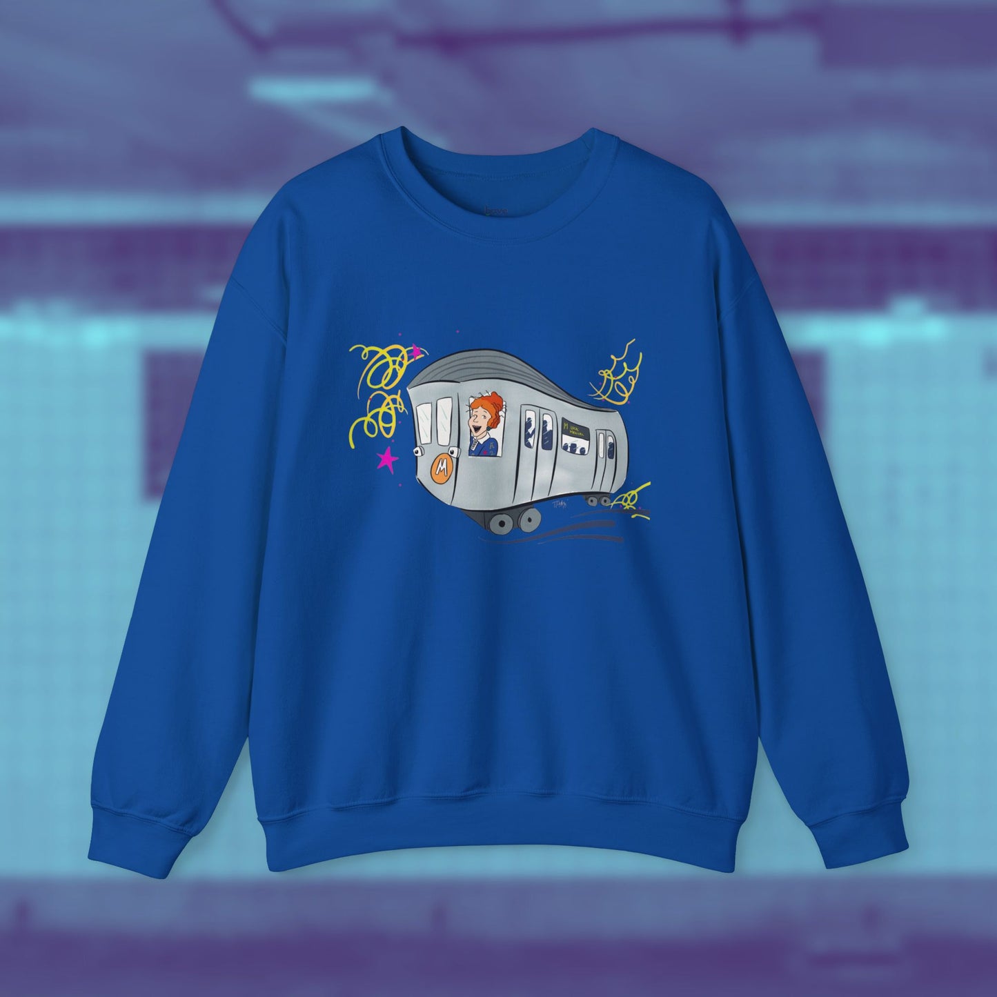 Your Magical Commute | Unisex Heavy Blend™ Crewneck Sweatshirt - Sweatshirt | A quirky, joy-filled design from Have Fun Spread Joy.