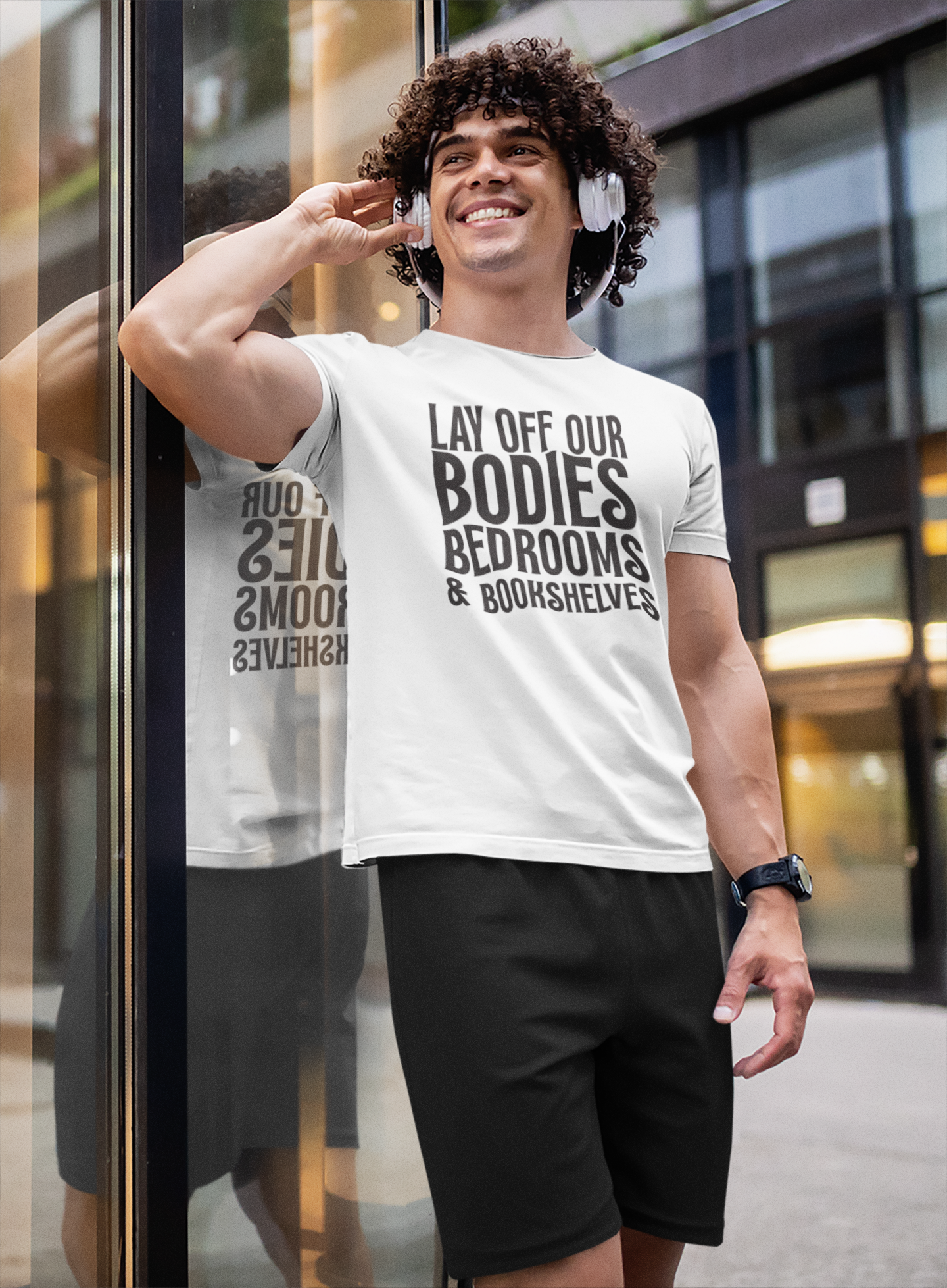Lay Off Our Bodies, Bedrooms, and Bookshelves – Unisex Tee