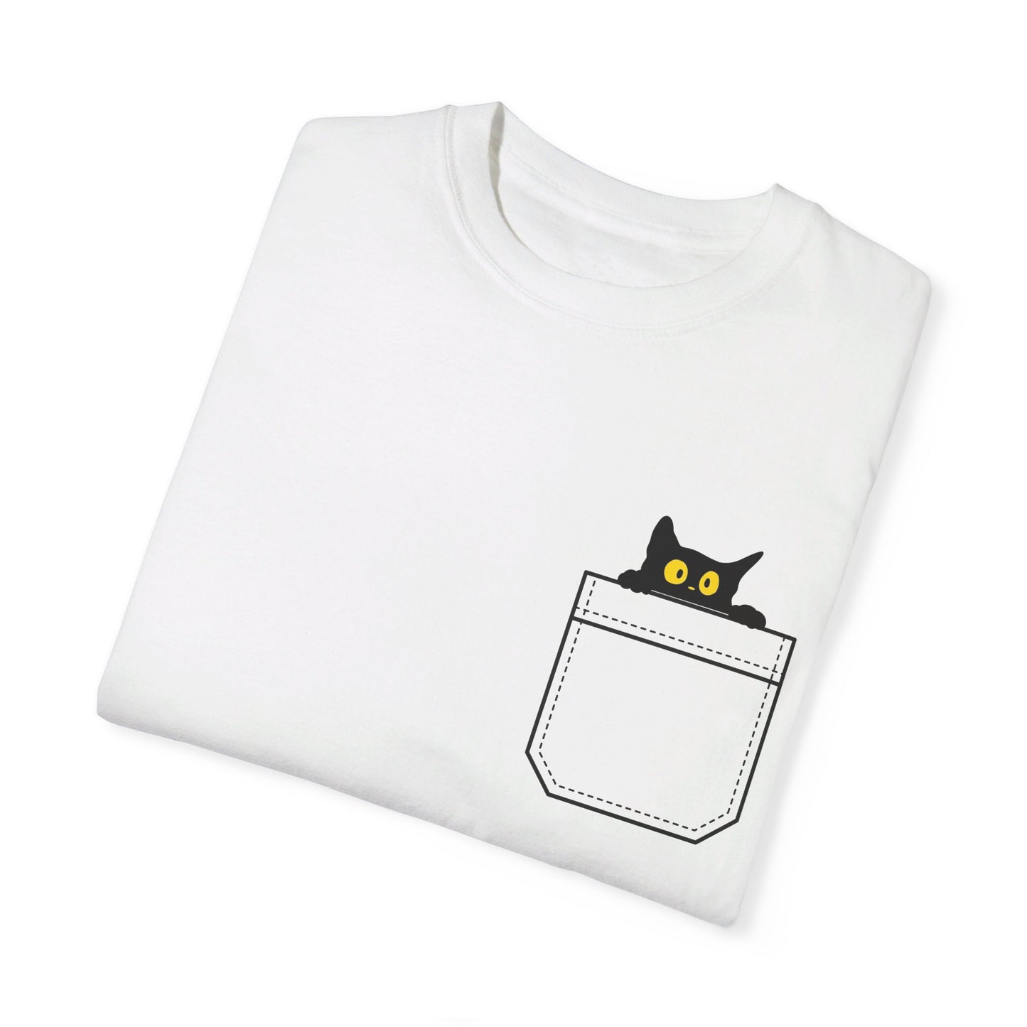 Pocket Cat T-Shirt | Unisex Garment-Dyed T-shirt