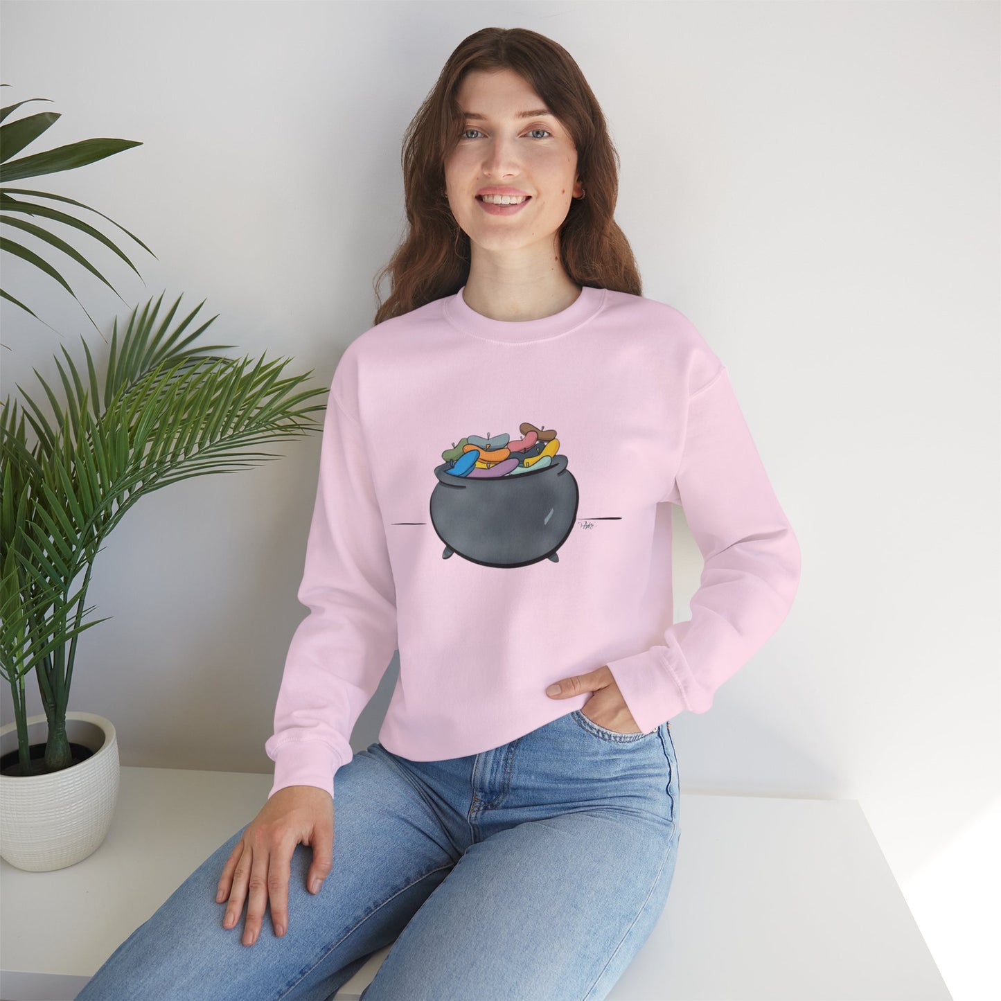 Pot O’Berets | Unisex Heavy Blend™ Crewneck Sweatshirt - Sweatshirt | A quirky, joy-filled design from Have Fun Spread Joy.