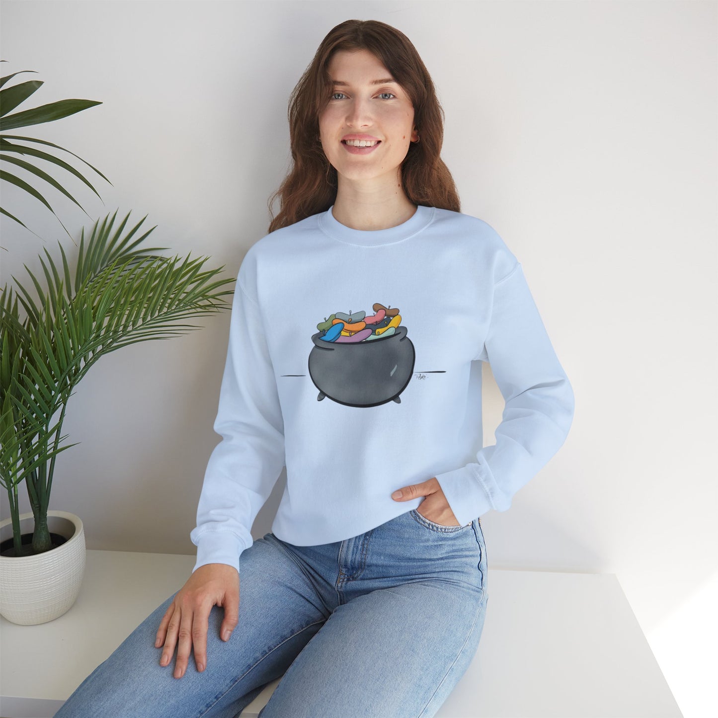 Pot O’Berets | Unisex Heavy Blend™ Crewneck Sweatshirt - Sweatshirt | A quirky, joy-filled design from Have Fun Spread Joy.