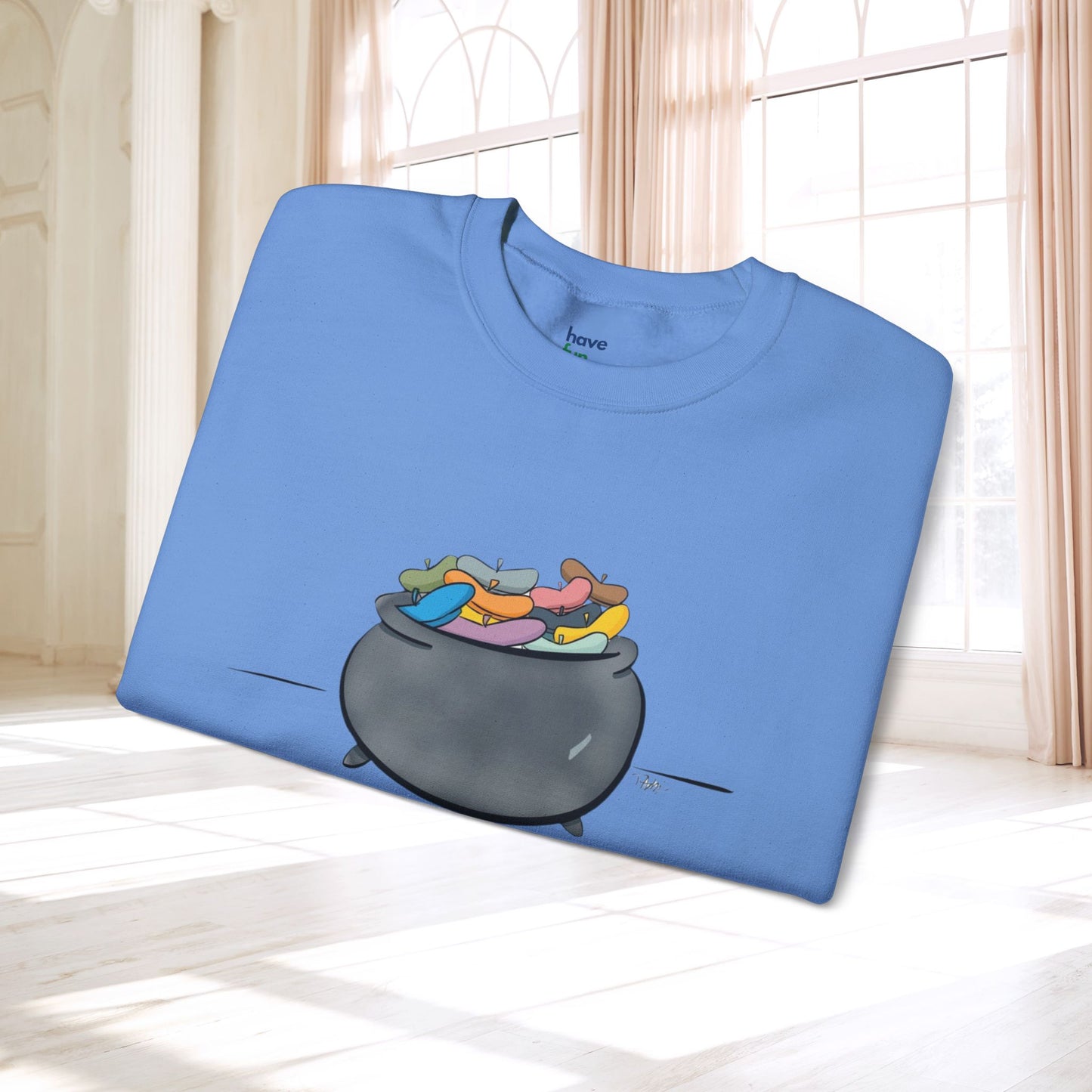 Pot O’Berets | Unisex Heavy Blend™ Crewneck Sweatshirt - Sweatshirt | A quirky, joy-filled design from Have Fun Spread Joy.