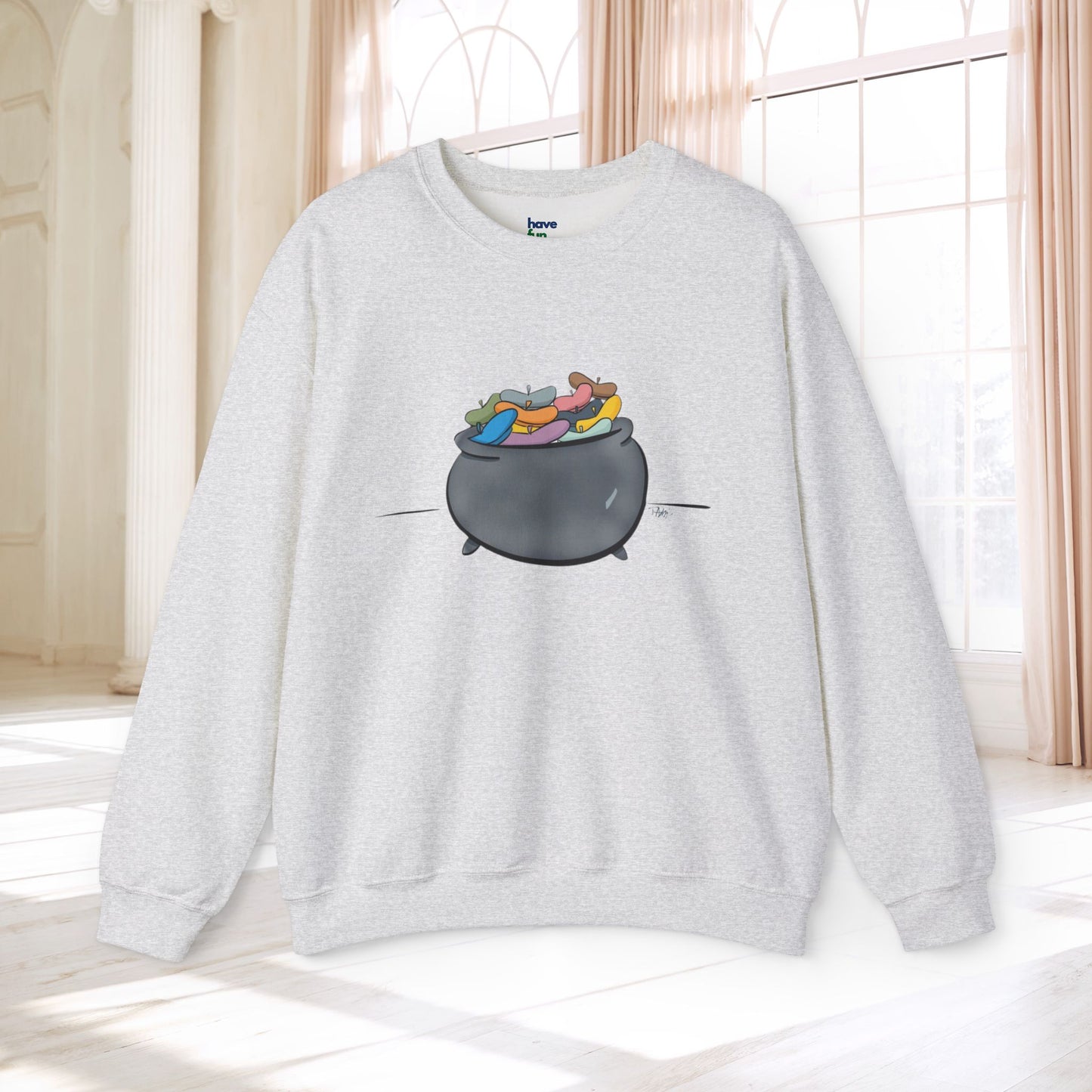 Pot O’Berets | Unisex Heavy Blend™ Crewneck Sweatshirt - Sweatshirt | A quirky, joy-filled design from Have Fun Spread Joy.