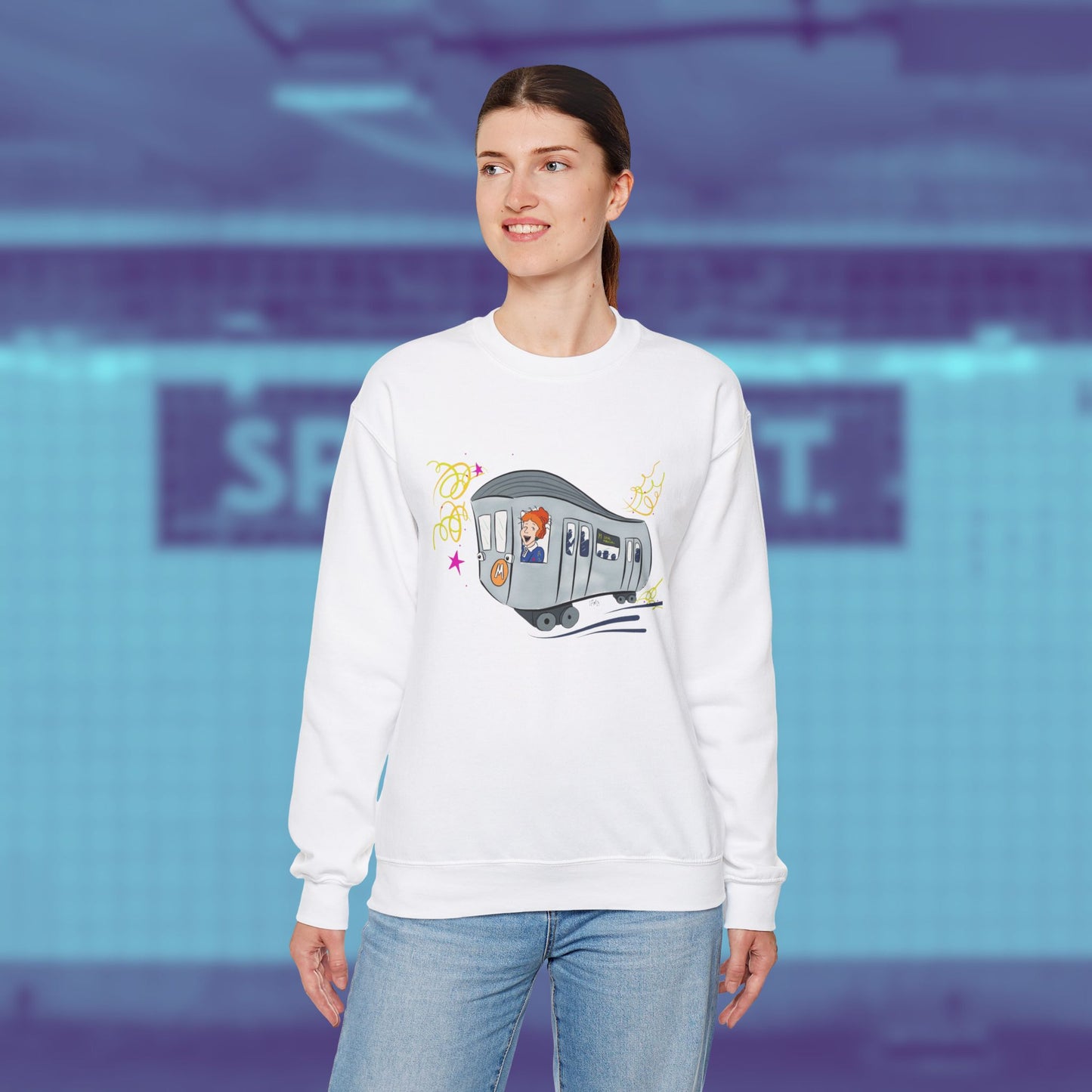 Your Magical Commute | Unisex Heavy Blend™ Crewneck Sweatshirt - Sweatshirt | A quirky, joy-filled design from Have Fun Spread Joy.