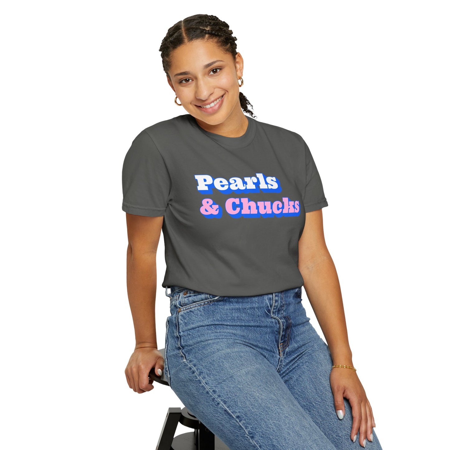 Pearls & Chucks General (Unisex Garment-Dyed T-shirt)