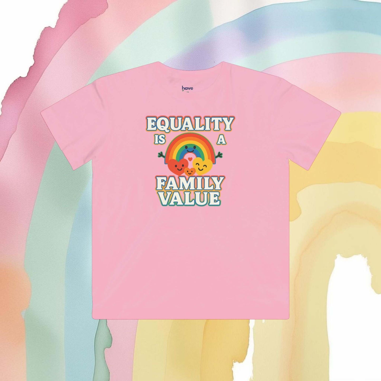 Equality Is a Family Value – Kids' Retro Rainbow Pride T-Shirt - Kids clothes | A quirky, joy-filled design from Have Fun Spread Joy.