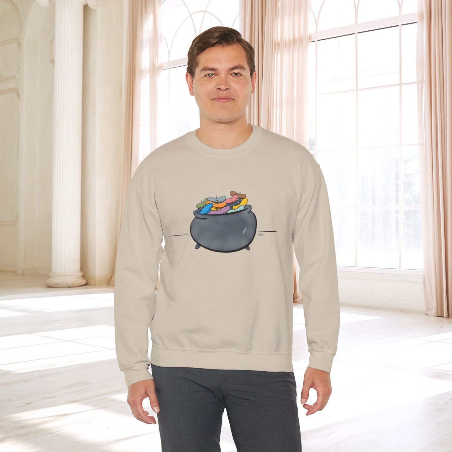 Pot O’Berets | Unisex Heavy Blend™ Crewneck Sweatshirt - Sweatshirt | A quirky, joy-filled design from Have Fun Spread Joy.