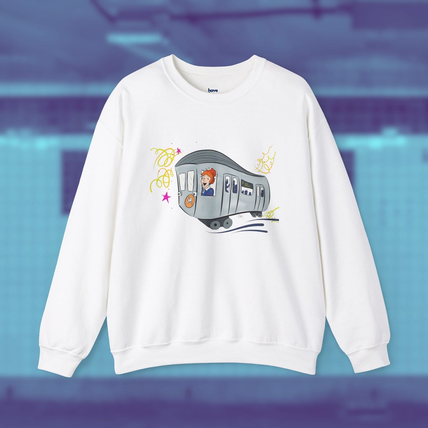 Your Magical Commute | Unisex Heavy Blend™ Crewneck Sweatshirt - Sweatshirt | A quirky, joy-filled design from Have Fun Spread Joy.
