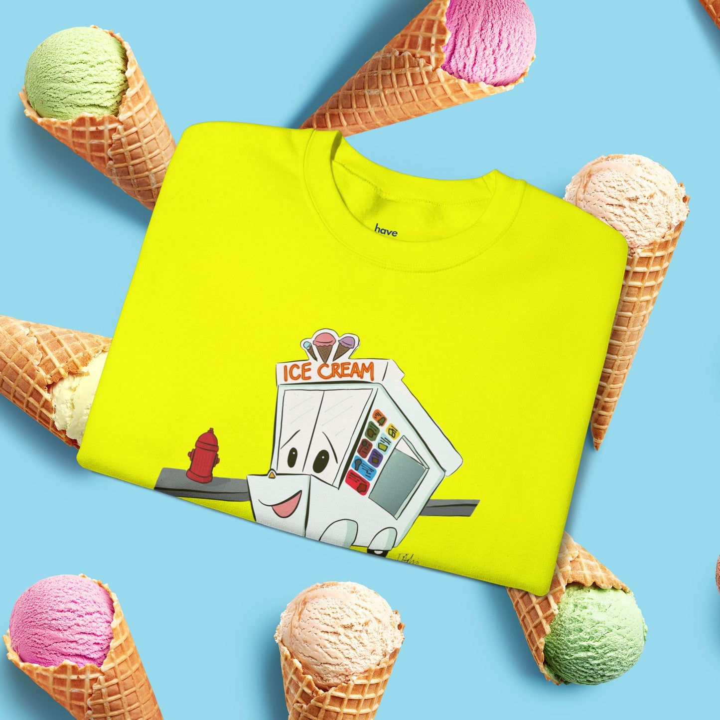 Sundae Driver | Unisex Heavy Blend™ Crewneck Sweatshirt - Sweatshirt | A quirky, joy-filled design from Have Fun Spread Joy.