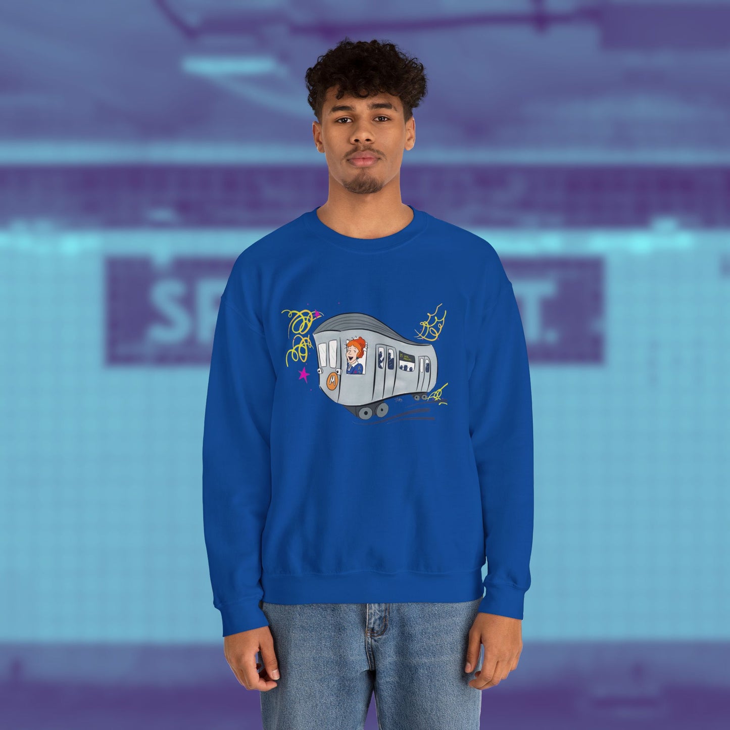 Your Magical Commute | Unisex Heavy Blend™ Crewneck Sweatshirt - Sweatshirt | A quirky, joy-filled design from Have Fun Spread Joy.