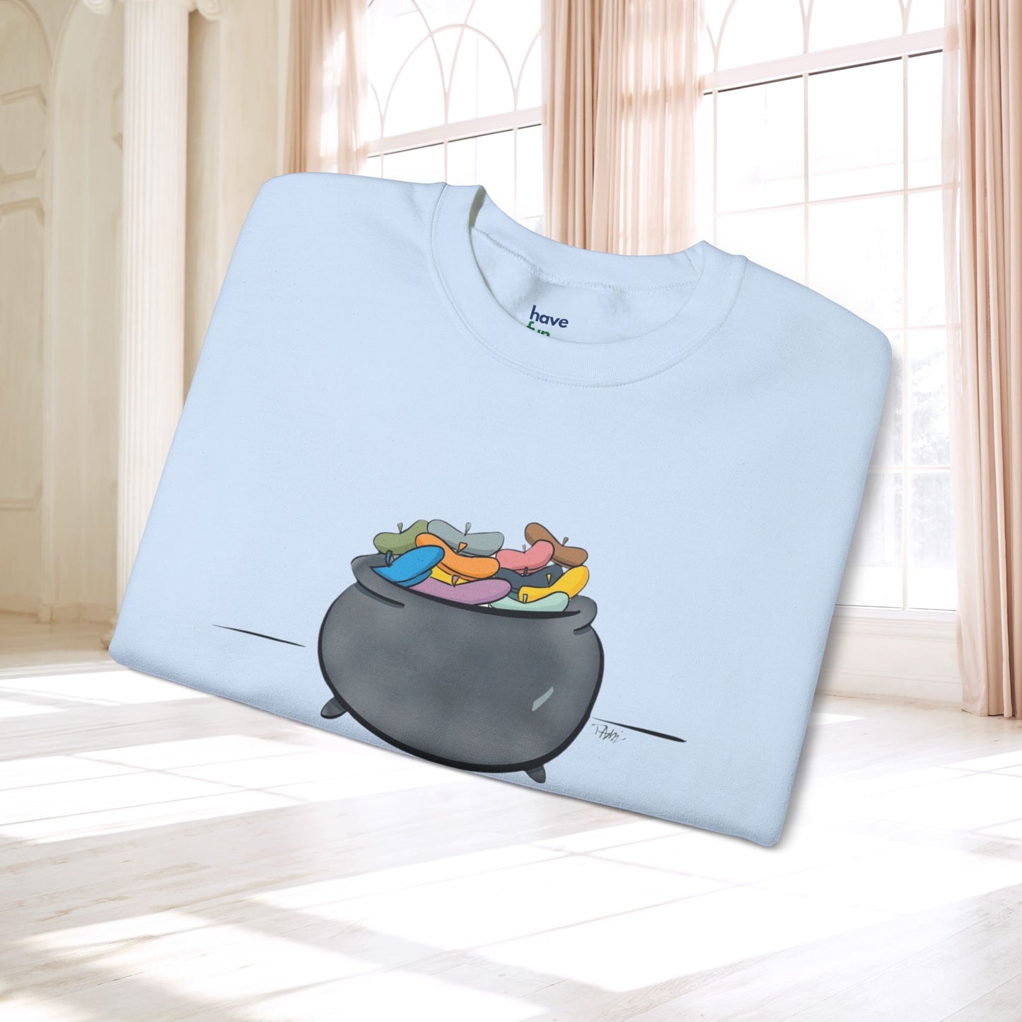 Pot O’Berets | Unisex Heavy Blend™ Crewneck Sweatshirt - Sweatshirt | A quirky, joy-filled design from Have Fun Spread Joy.
