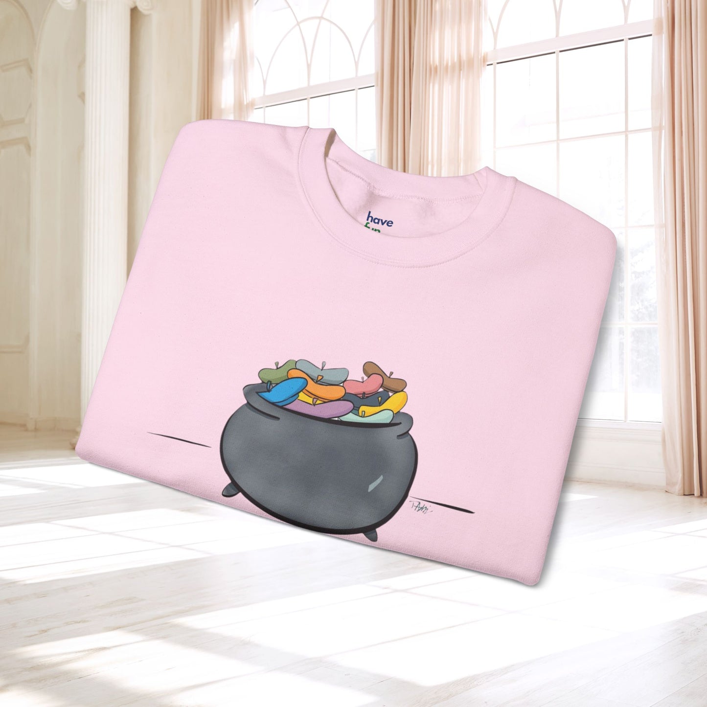 Pot O’Berets | Unisex Heavy Blend™ Crewneck Sweatshirt - Sweatshirt | A quirky, joy-filled design from Have Fun Spread Joy.