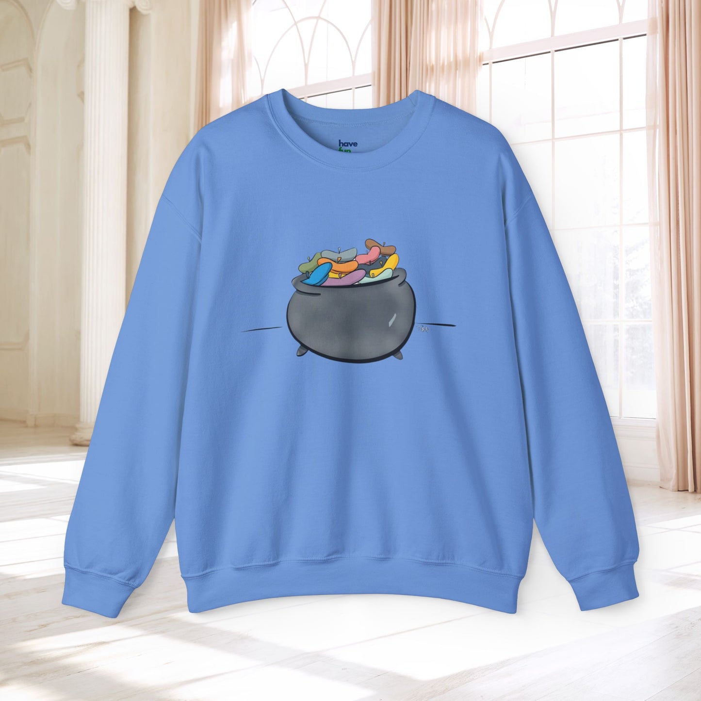 Pot O’Berets | Unisex Heavy Blend™ Crewneck Sweatshirt - Sweatshirt | A quirky, joy-filled design from Have Fun Spread Joy.