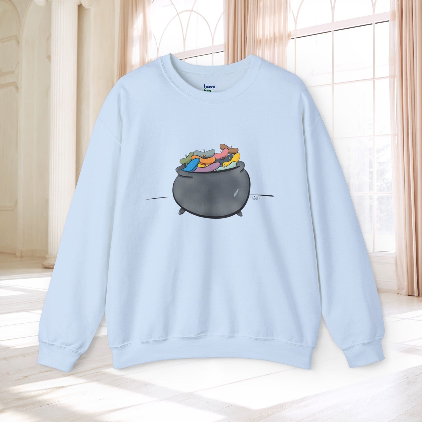 Pot O’Berets | Unisex Heavy Blend™ Crewneck Sweatshirt - Sweatshirt | A quirky, joy-filled design from Have Fun Spread Joy.