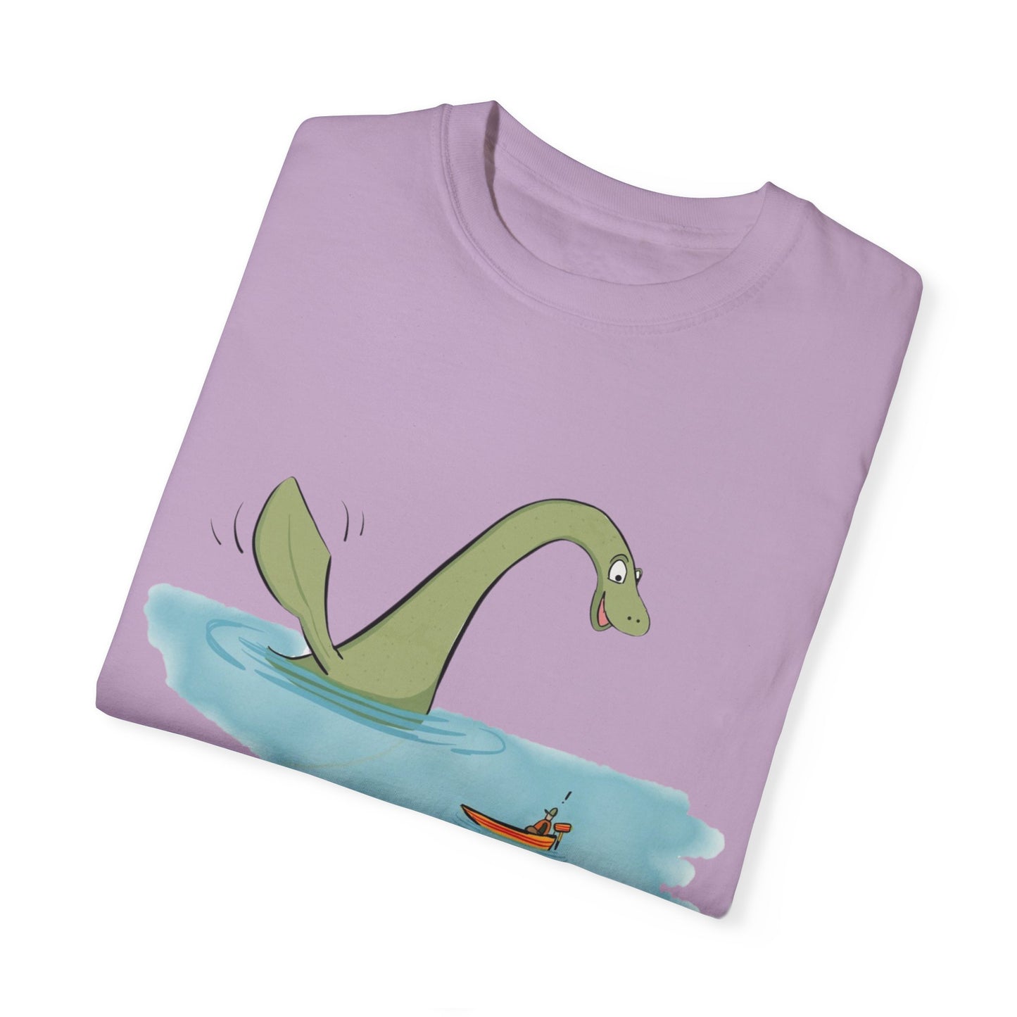 Loch Ness Monster Says Hi Illustrated | Unisex Garment-Dyed T-shirt
