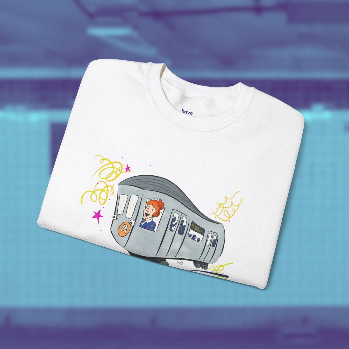 Your Magical Commute | Unisex Heavy Blend™ Crewneck Sweatshirt - Sweatshirt | A quirky, joy-filled design from Have Fun Spread Joy.