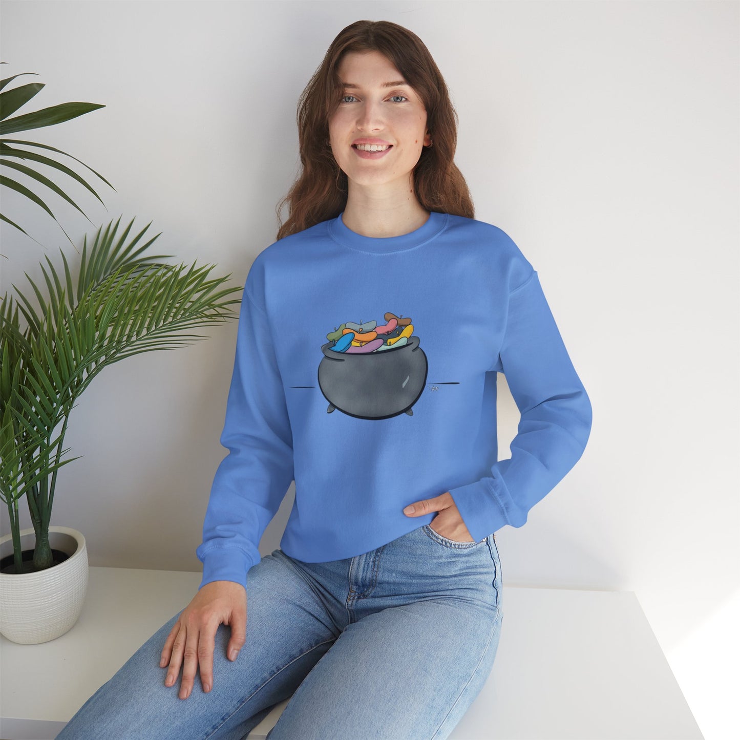 Pot O’Berets | Unisex Heavy Blend™ Crewneck Sweatshirt - Sweatshirt | A quirky, joy-filled design from Have Fun Spread Joy.