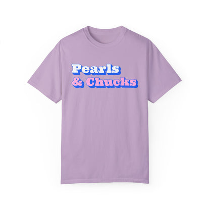 Pearls & Chucks General (Unisex Garment-Dyed T-shirt) - T-Shirt | A quirky, joy-filled design from Have Fun Spread Joy.
