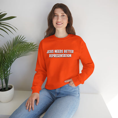 Jesus Needs Better Representation | Unisex Statement Crewneck Sweatshirt