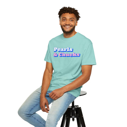 Pearls & Chucks General (Unisex Garment-Dyed T-shirt) - T-Shirt | A quirky, joy-filled design from Have Fun Spread Joy.