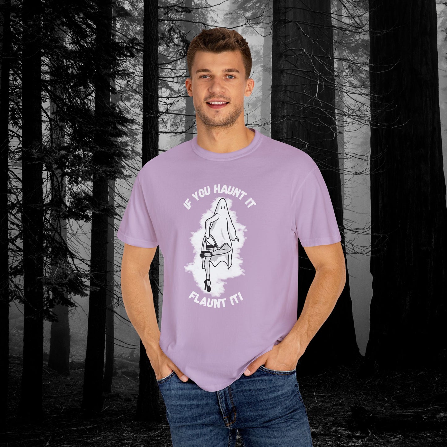 If You Haunt It, Flaunt It Illustrated Tee | Unisex Garment-Dyed T-shirt