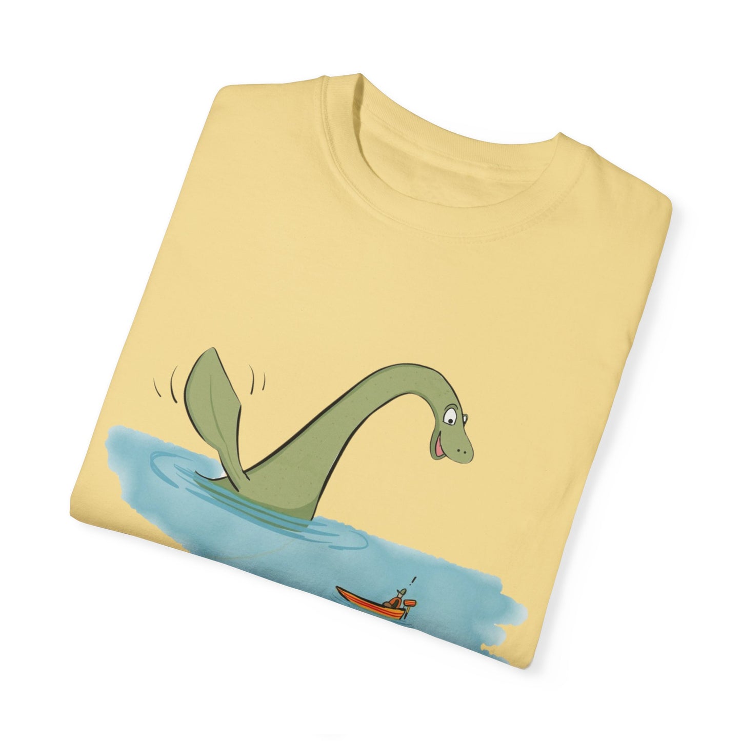 Loch Ness Monster Says Hi Illustrated | Unisex Garment-Dyed T-shirt